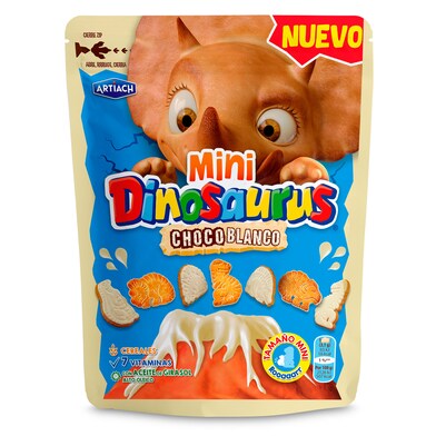 Mini galletas choco blanco Artiach Dinosaurus bolsa 120 g-0 Mini galletas choco blanco Artiach Dinosaurus bolsa 120 g-0
