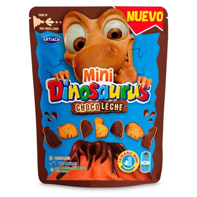 Mini galletas choco leche Artiach Dinosaurus bolsa 120 g-0 Mini galletas choco leche Artiach Dinosaurus bolsa 120 g-0