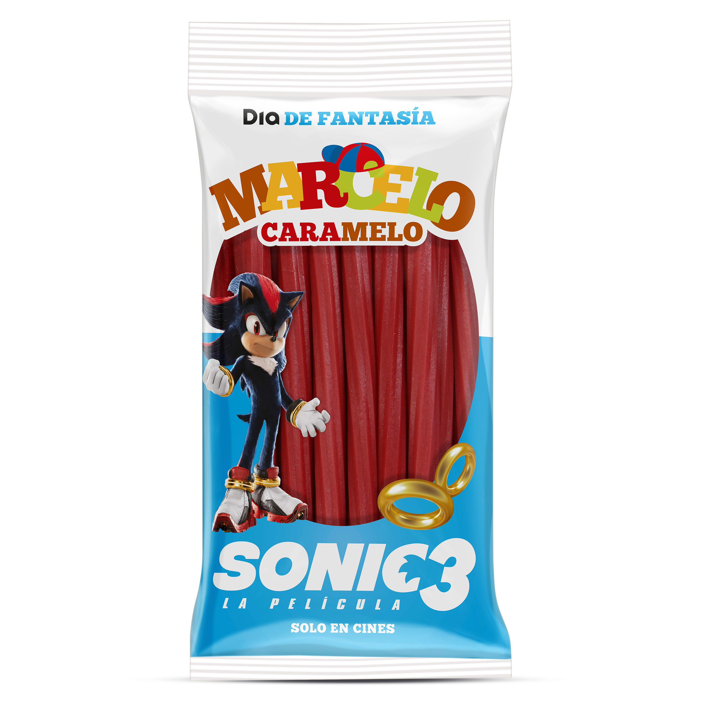 Regaliz rojo torcido Sonic Marcelo Caramelo de Dia bolsa 225 g