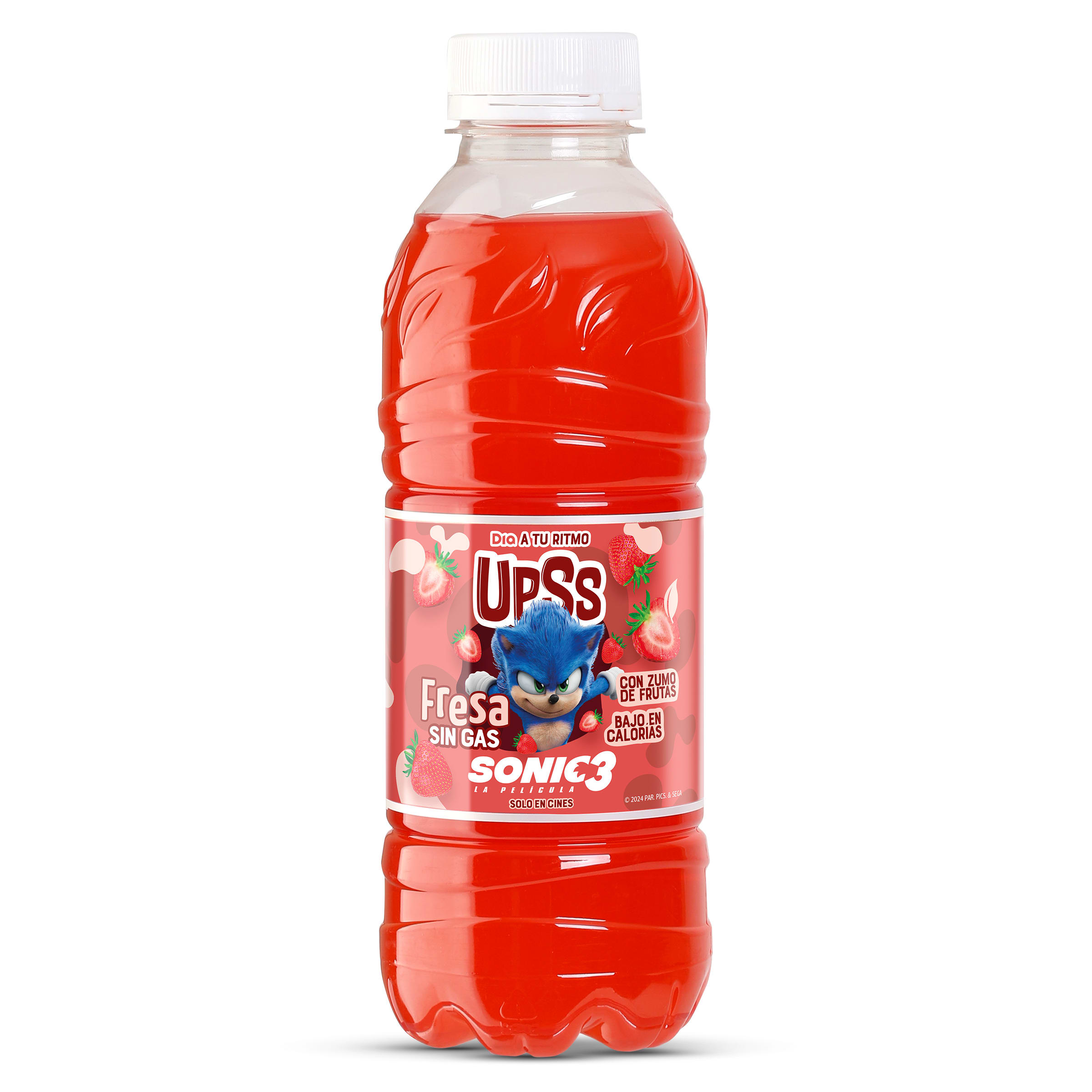 Refresco de fresa sin gas Sonic Upss Dia botella 50 cl