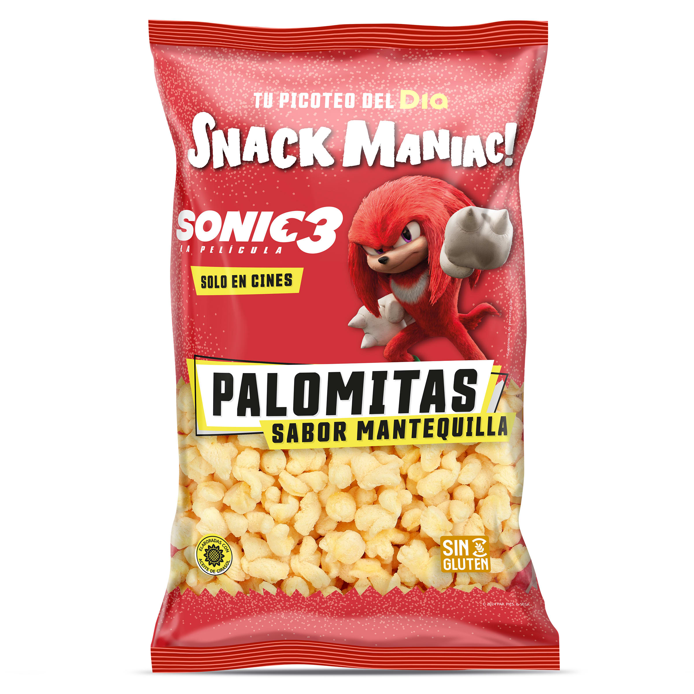 Palomitas sabor mantequilla Sonic Snack Maniac de Dia bolsa 80 g