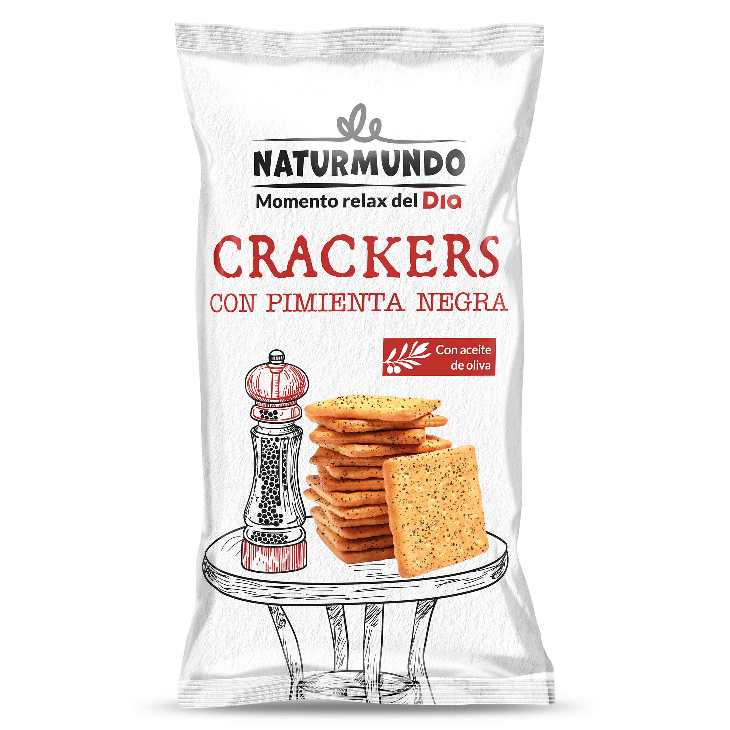 Galletas crackers con pimienta negra Snack Maniac de Dia bolsa 100 g