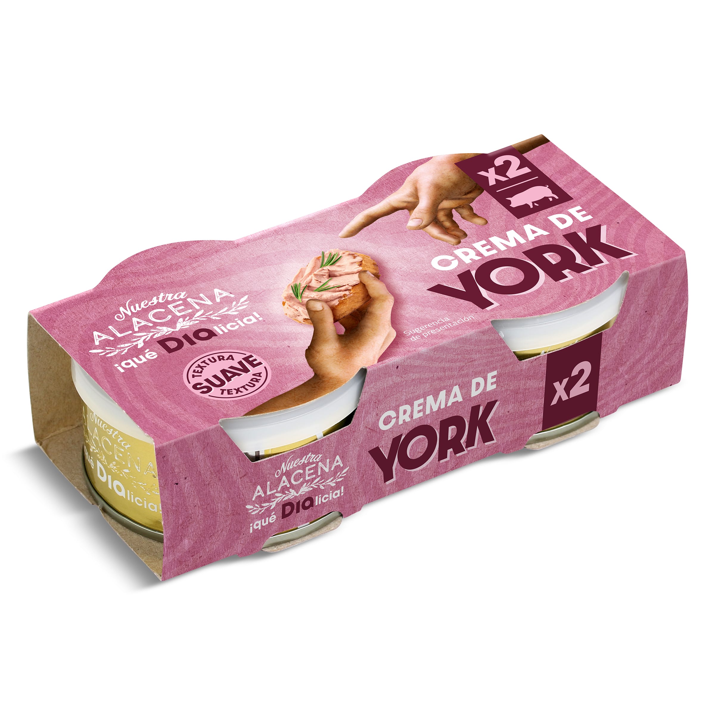 Crema de fiambre de york Nuestra Alacena de Dia pack 2 x 78 g
