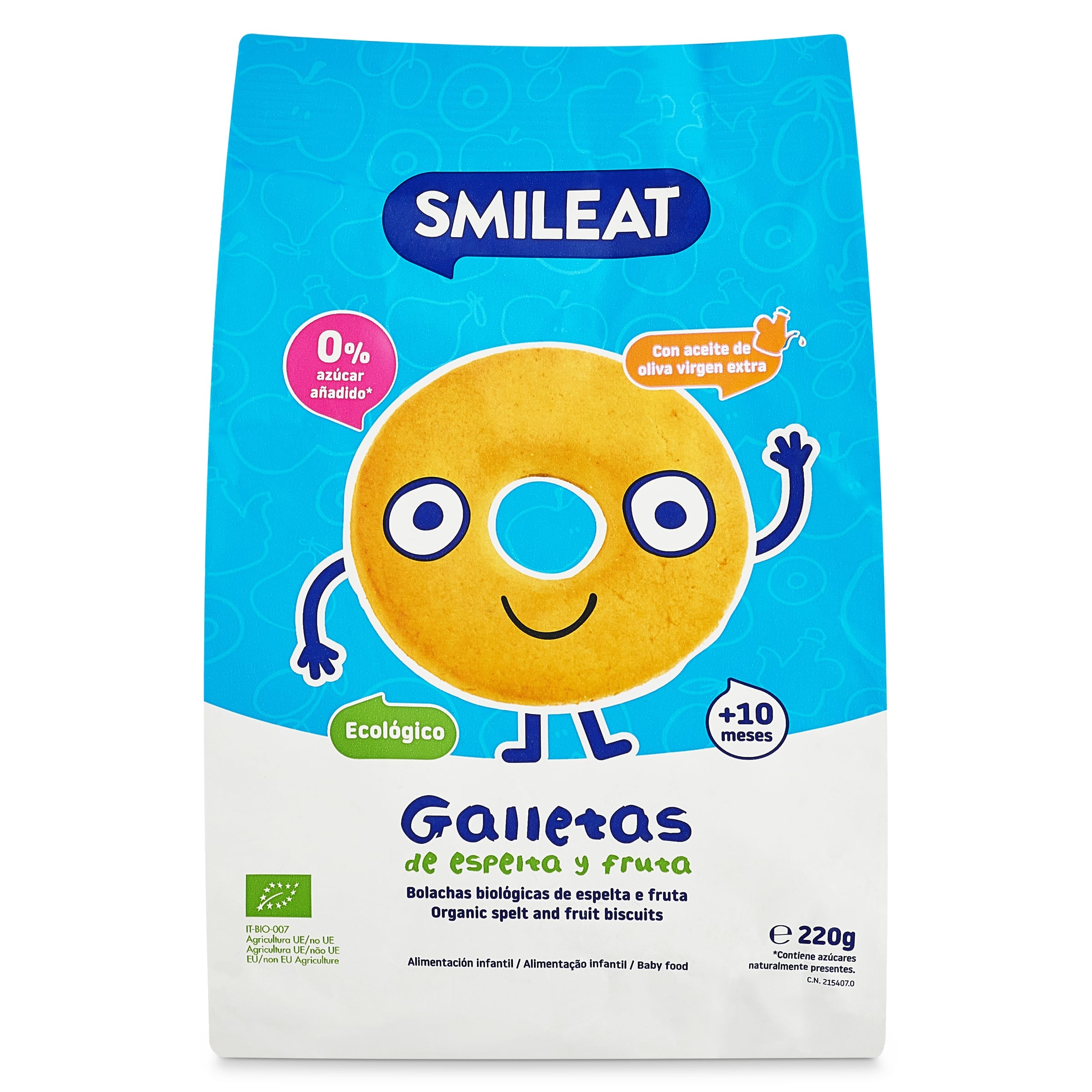 Galletas de espelta y fruta Smileat 220 g