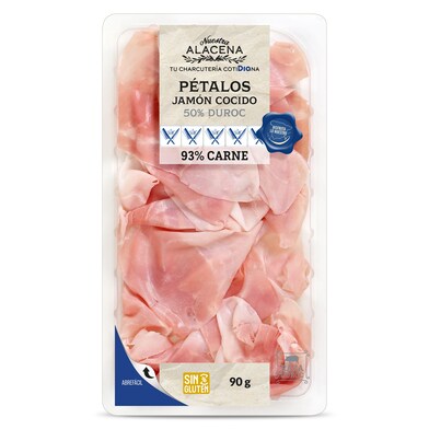 Pétalos de jamón cocido 93% duroc 50% Dia Nuestra Alacena 90 g-0 Pétalos de jamón cocido 93% duroc 50% Dia Nuestra Alacena 90 g-0