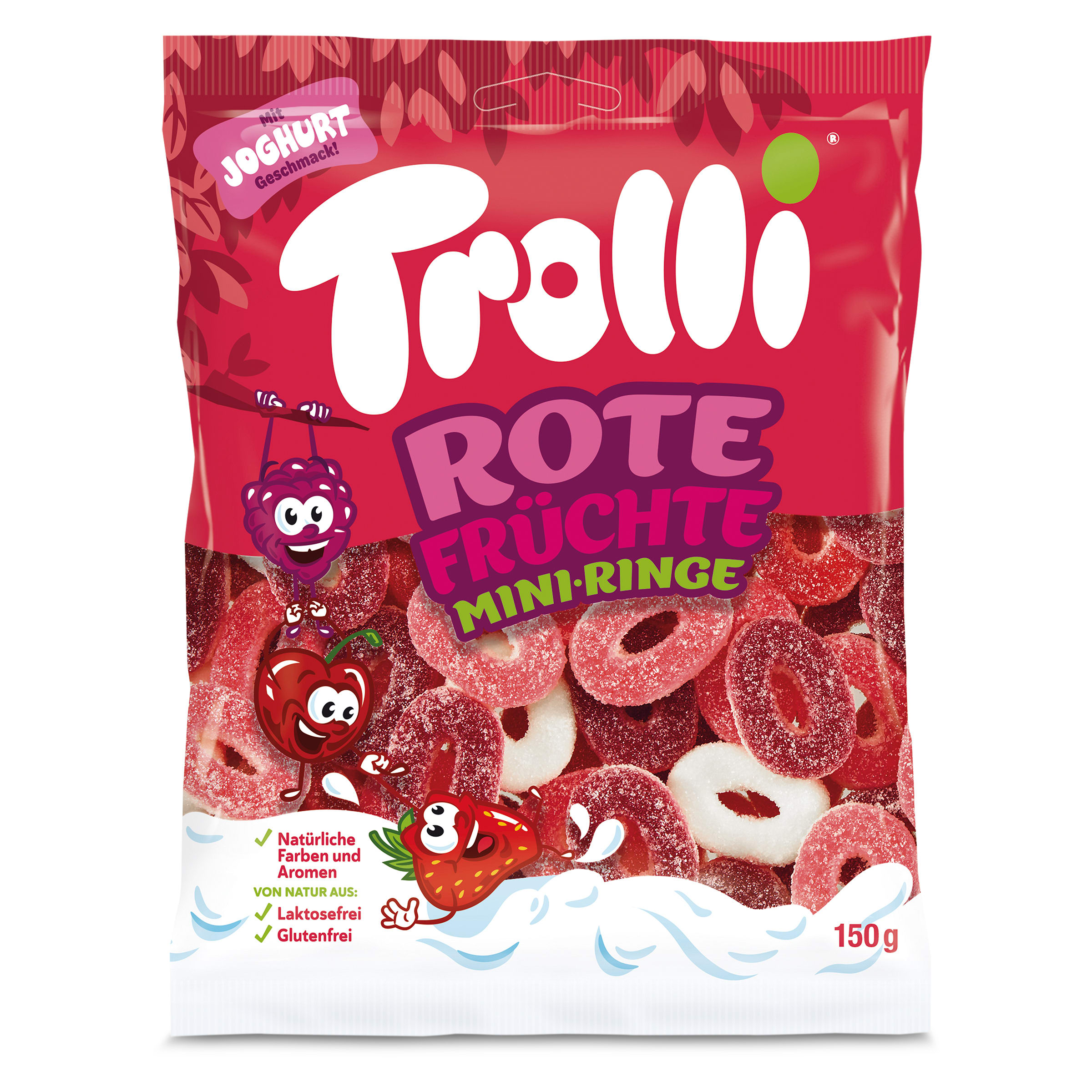 Golosinas aros de fresa y nata Trolli bolsa 150 g