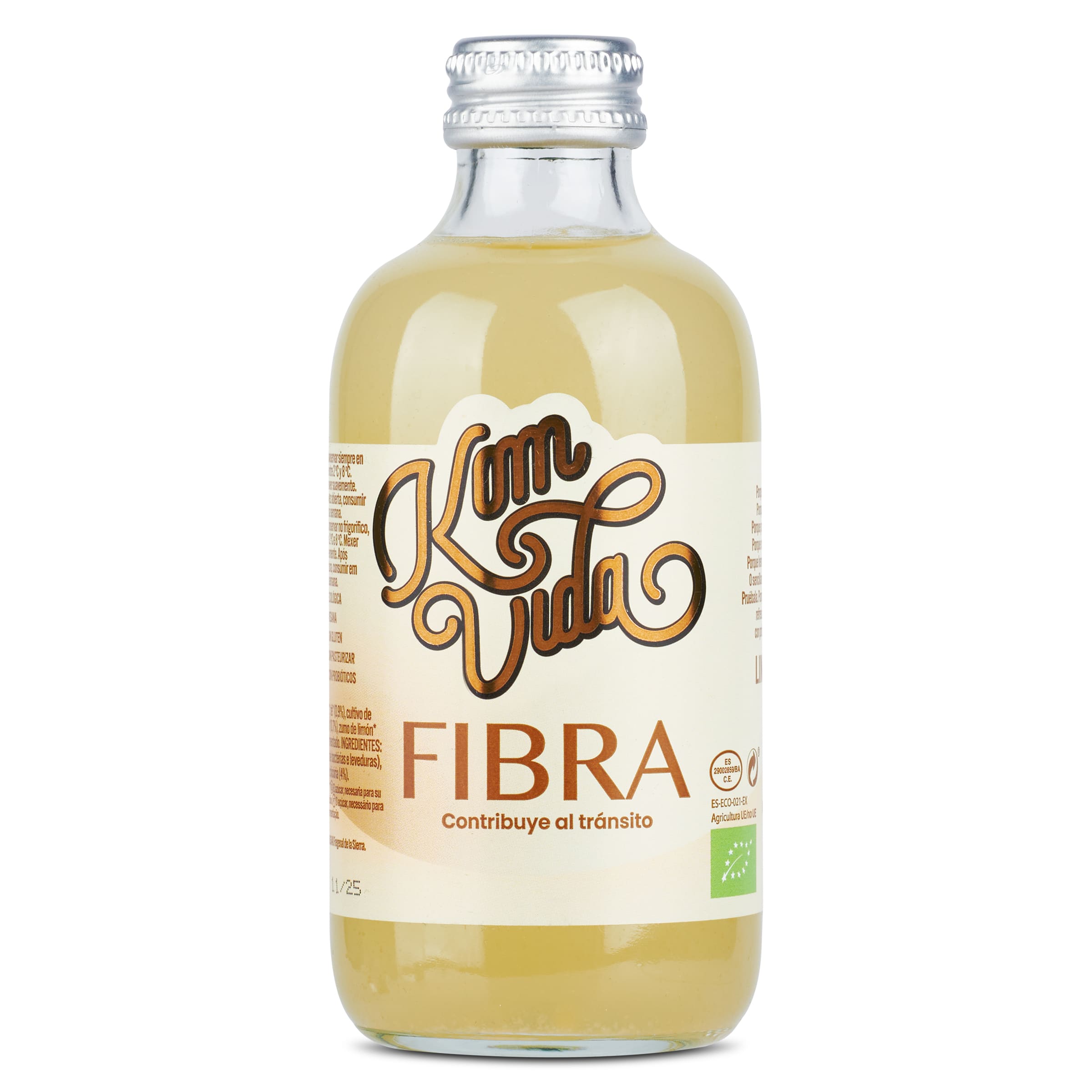 Bebida de kombucha fibra Komvida botella 250 ml