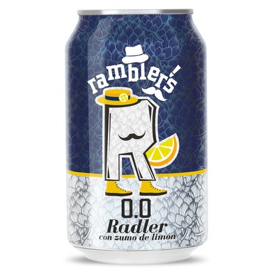 Cerveza radler con zumo de limón 0,0% Ramblers de Dia lata 33 cl-0 Cerveza radler con zumo de limón 0,0% Ramblers de Dia lata 33 cl-0