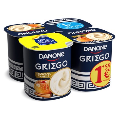 Yogur griego sabor manzana y canela pack 4 x 120 g-0 Yogur griego sabor manzana y canela pack 4 x 120 g-0