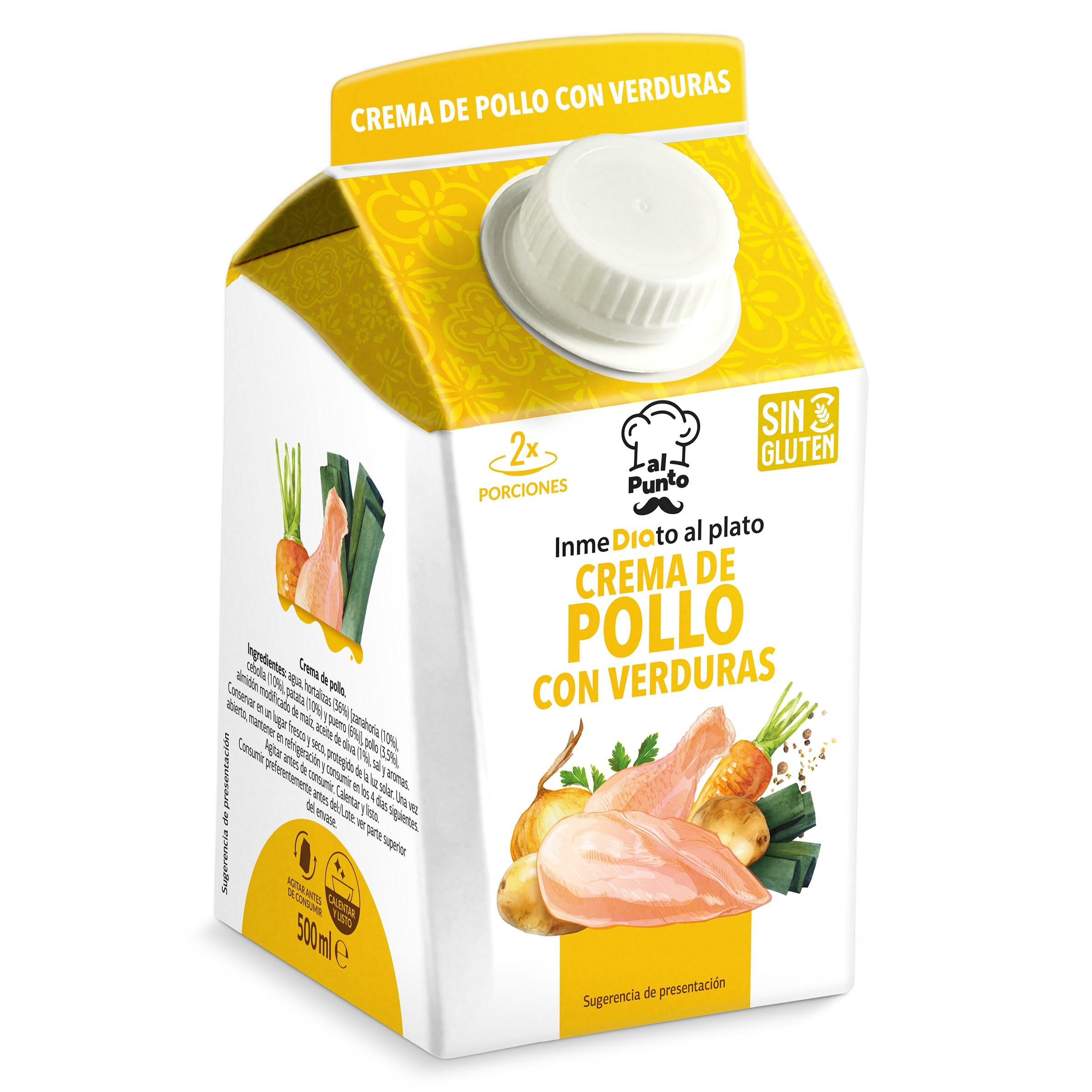Crema de pollo con verduras Dia al punto brik 500 ml