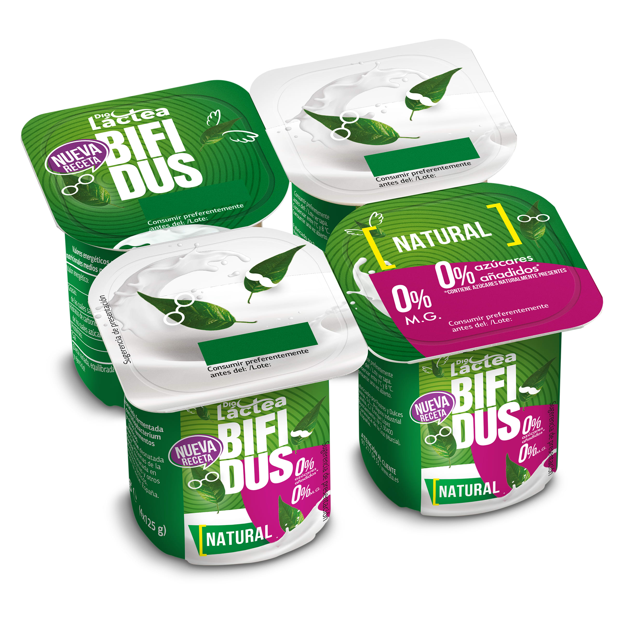 Cremoso natural doble 0% Dia Láctea pack 4 x 125 g