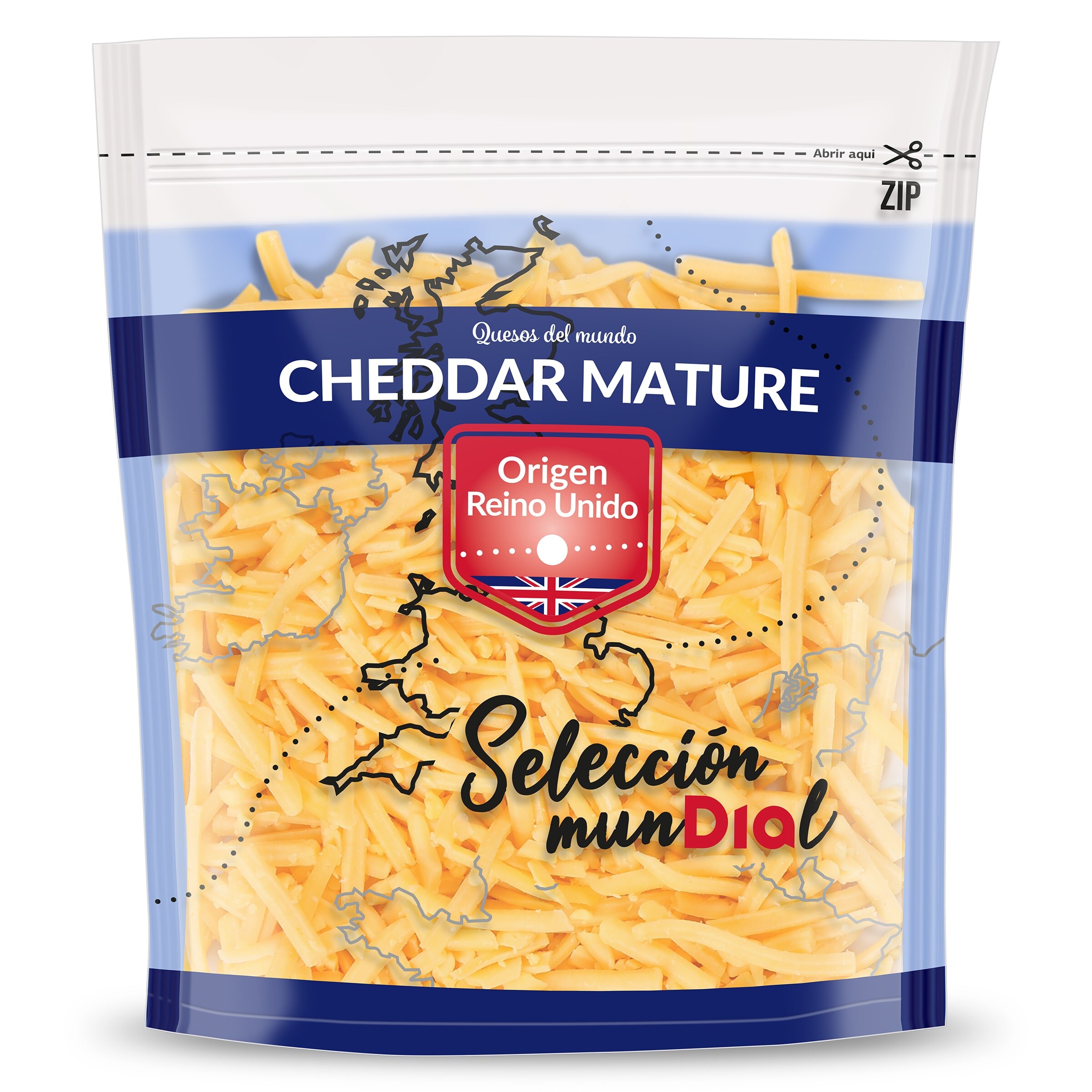 Queso cheddar rallado Selección Mundial de Dia bolsa 150 g