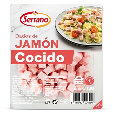 Jamón cocido en dados Serrano bandeja 150 g-0 Jamón cocido en dados Serrano bandeja 150 g-0