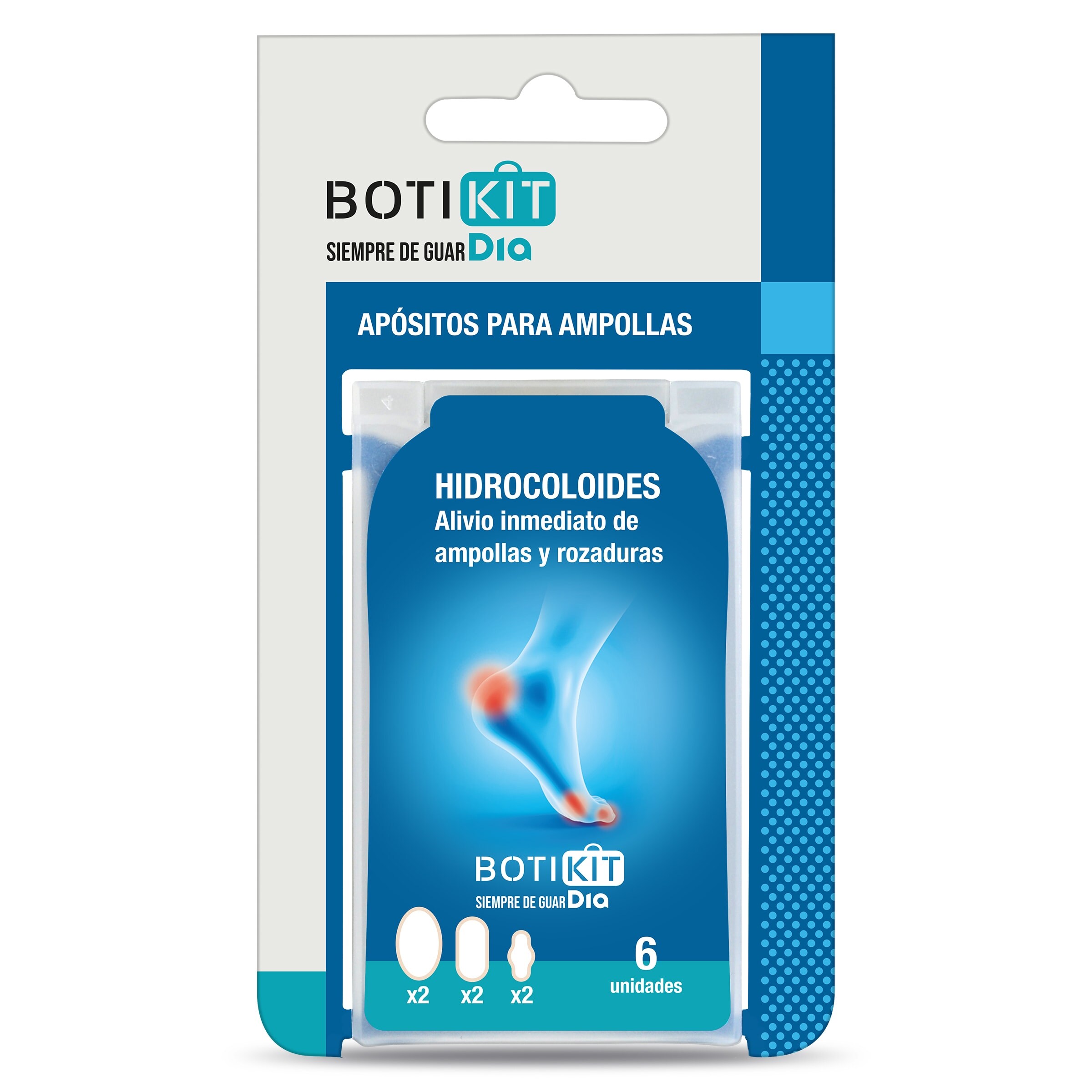 Apósitos hidrocoloides para ampollas Botikit de Dia caja 6 unidades