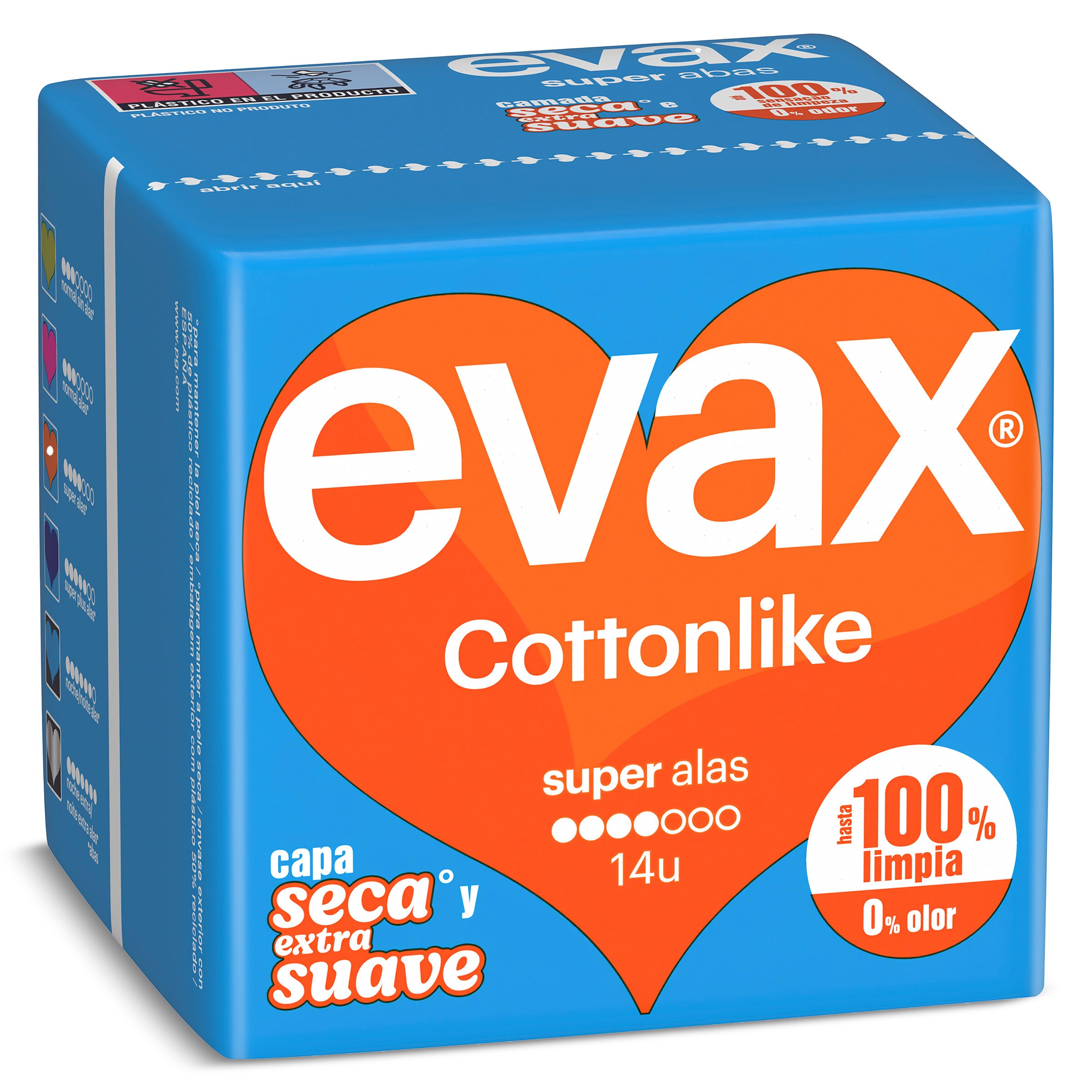 Compresas super con alas Evax bolsa 14 unidades