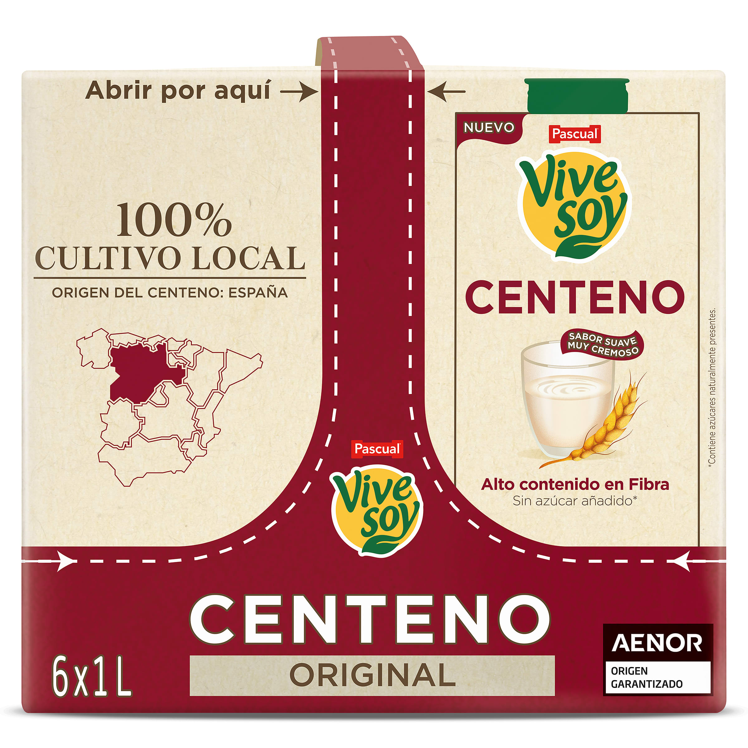 Bebida de centeno Vivesoy pack 6 x 1 l