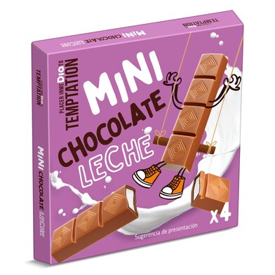 Mini barritas de chocolate con leche Temptation de Dia caja 50 g-0 Mini barritas de chocolate con leche Temptation de Dia caja 50 g-0