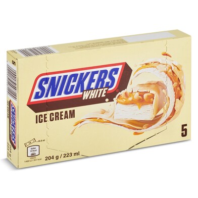 Helado barrita chocolate blanco Snickers 5 x 40,8 g-0 Helado barrita chocolate blanco Snickers 5 x 40,8 g-0
