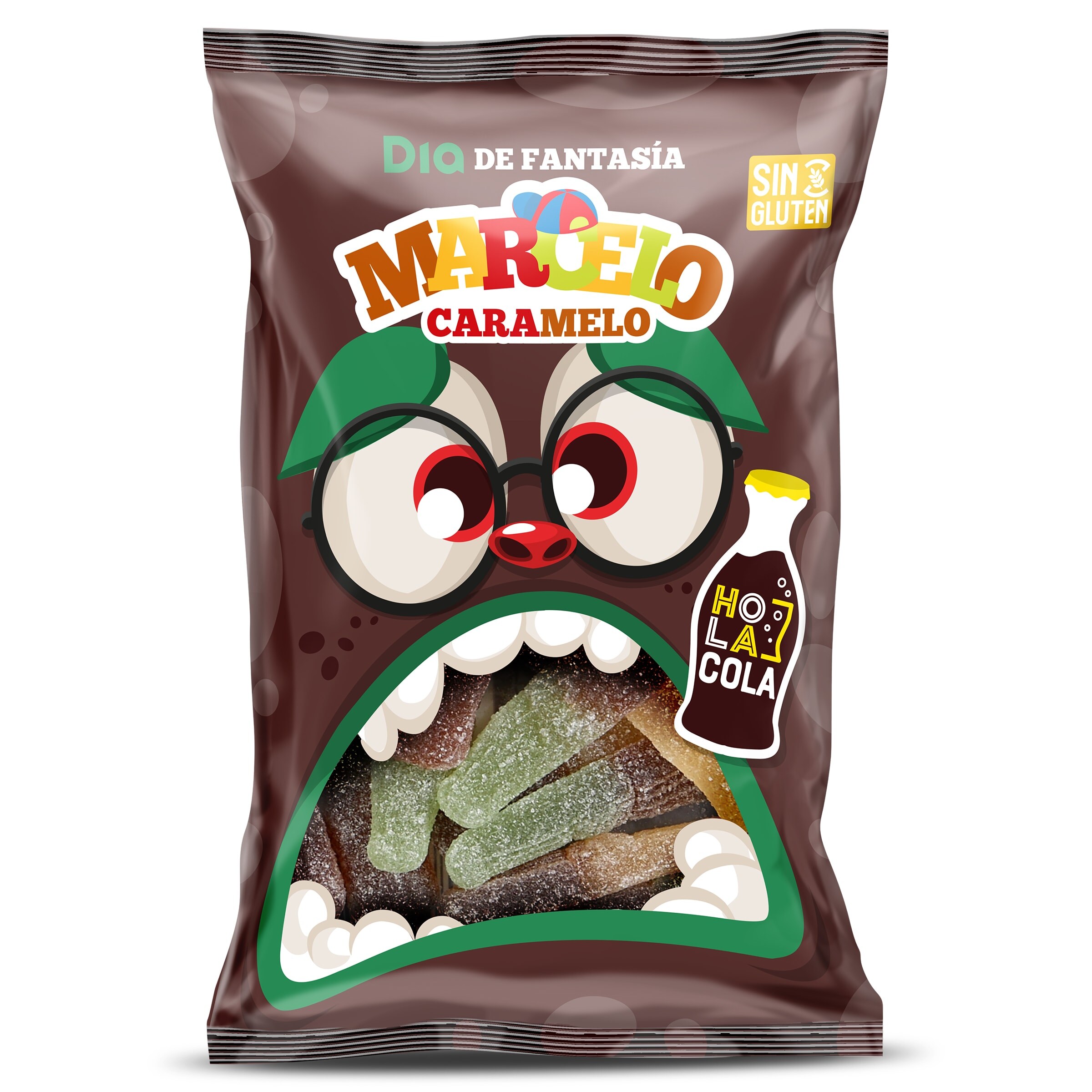 Golosinas botellas de cola Marcelo Caramelo de Dia bolsa 100 g