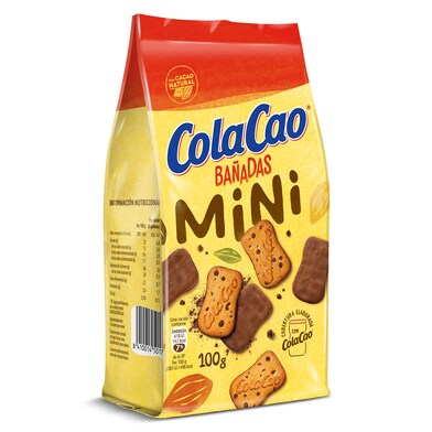 Mini galletas bañadas con chocolate ColaCao bolsa 100 g-0 Mini galletas bañadas con chocolate ColaCao bolsa 100 g-0