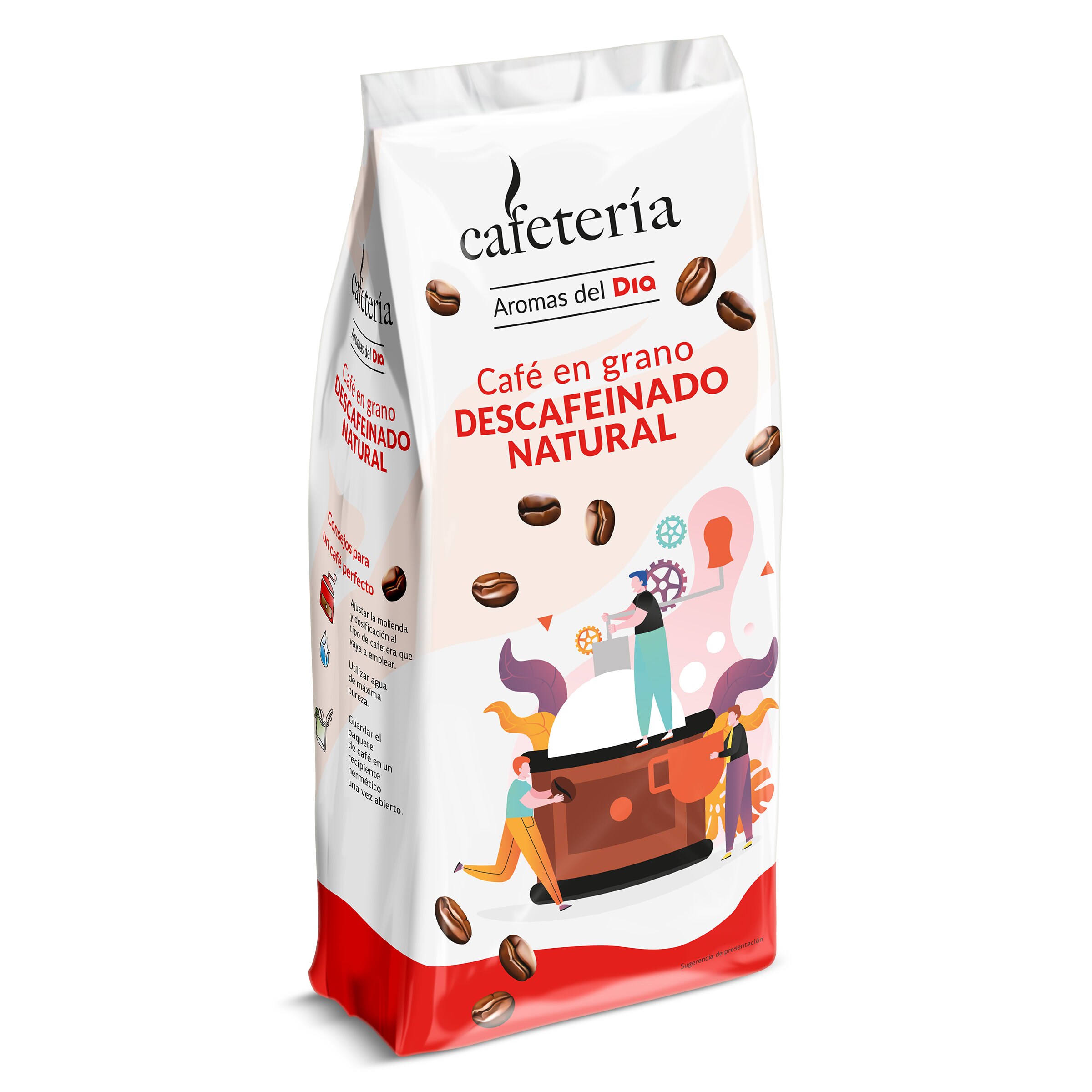 Café en grano descafeinado natural Cafetería de Dia bolsa 500 g