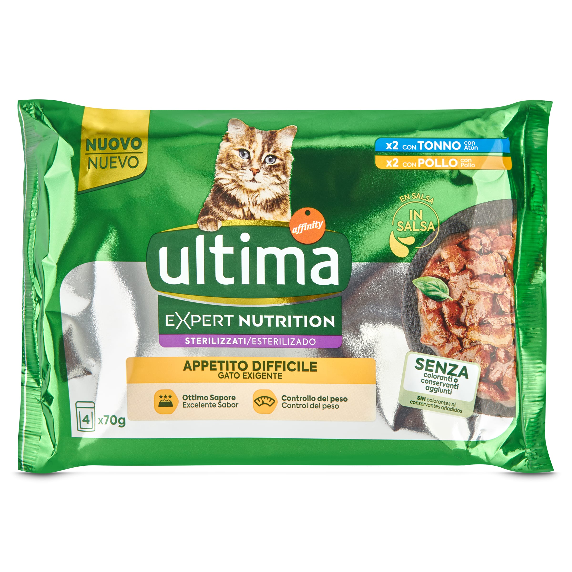 Alimento para gatos esterilizados exigentes Ultima bolsa 280 g