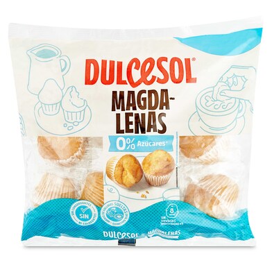 Magdalenas 0% azúcares añadidos Dulcesol bolsa 240 g-0 Magdalenas 0% azúcares añadidos Dulcesol bolsa 240 g-0