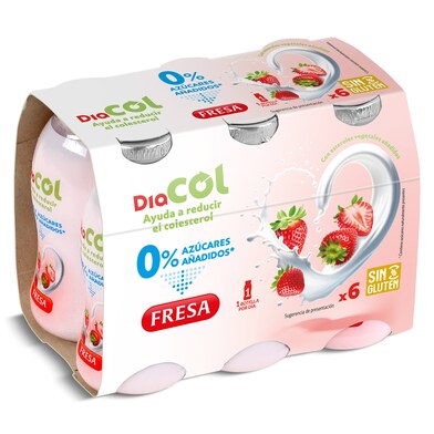 Bebida láctea de fresa 0% azúcares añadidos Diacol pack 6 x 100 g-0 Bebida láctea de fresa 0% azúcares añadidos Diacol pack 6 x 100 g-0