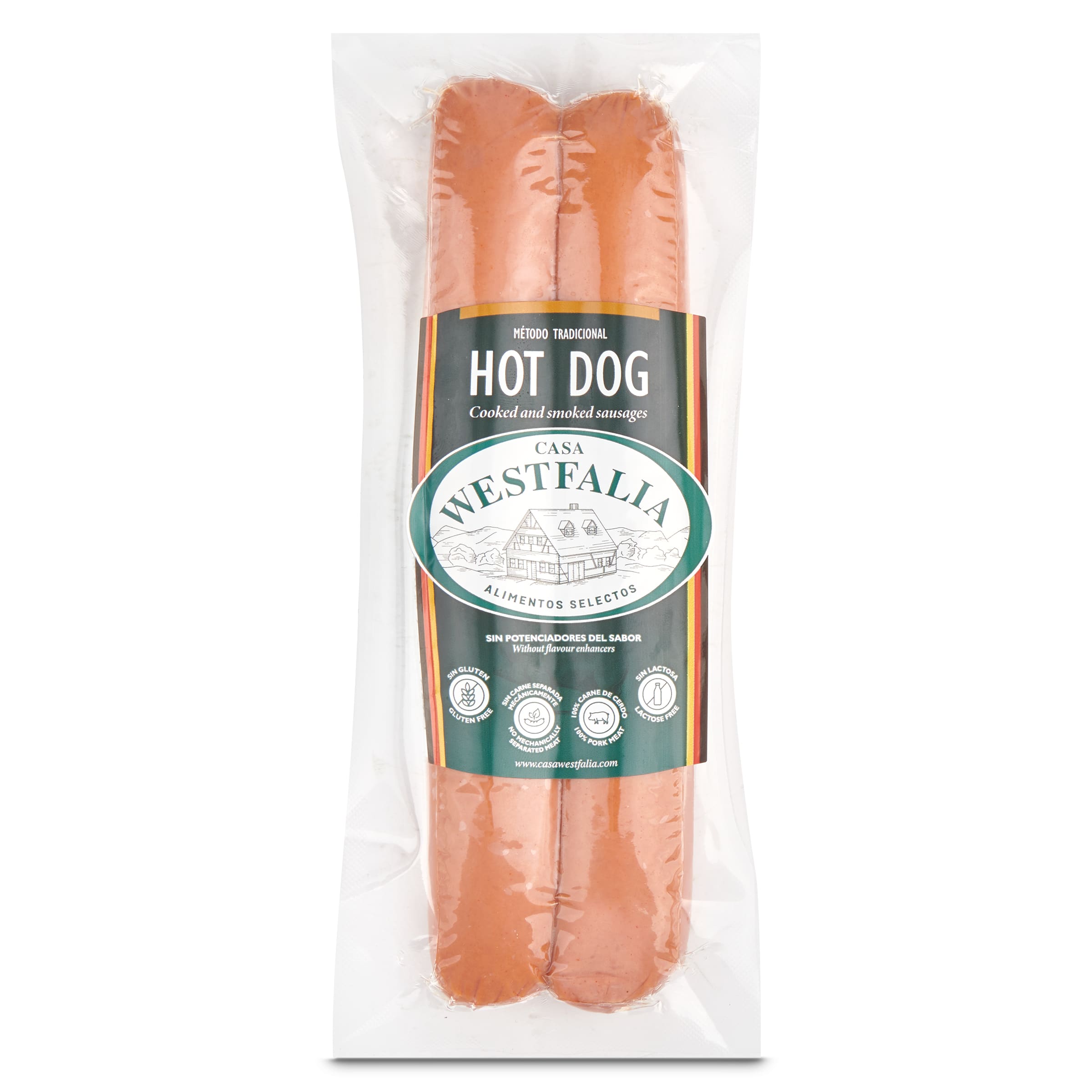 Salchichas 82% carne hot dog Casa westfalia bolsa 150 g