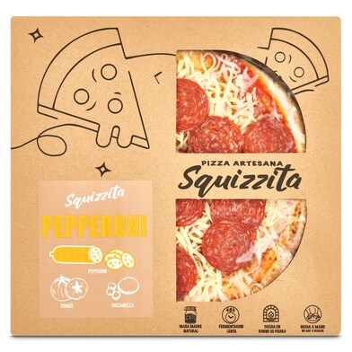 Pizza artesana pepperoni Squizzita caja 420 g-0 Pizza artesana pepperoni Squizzita caja 420 g-0