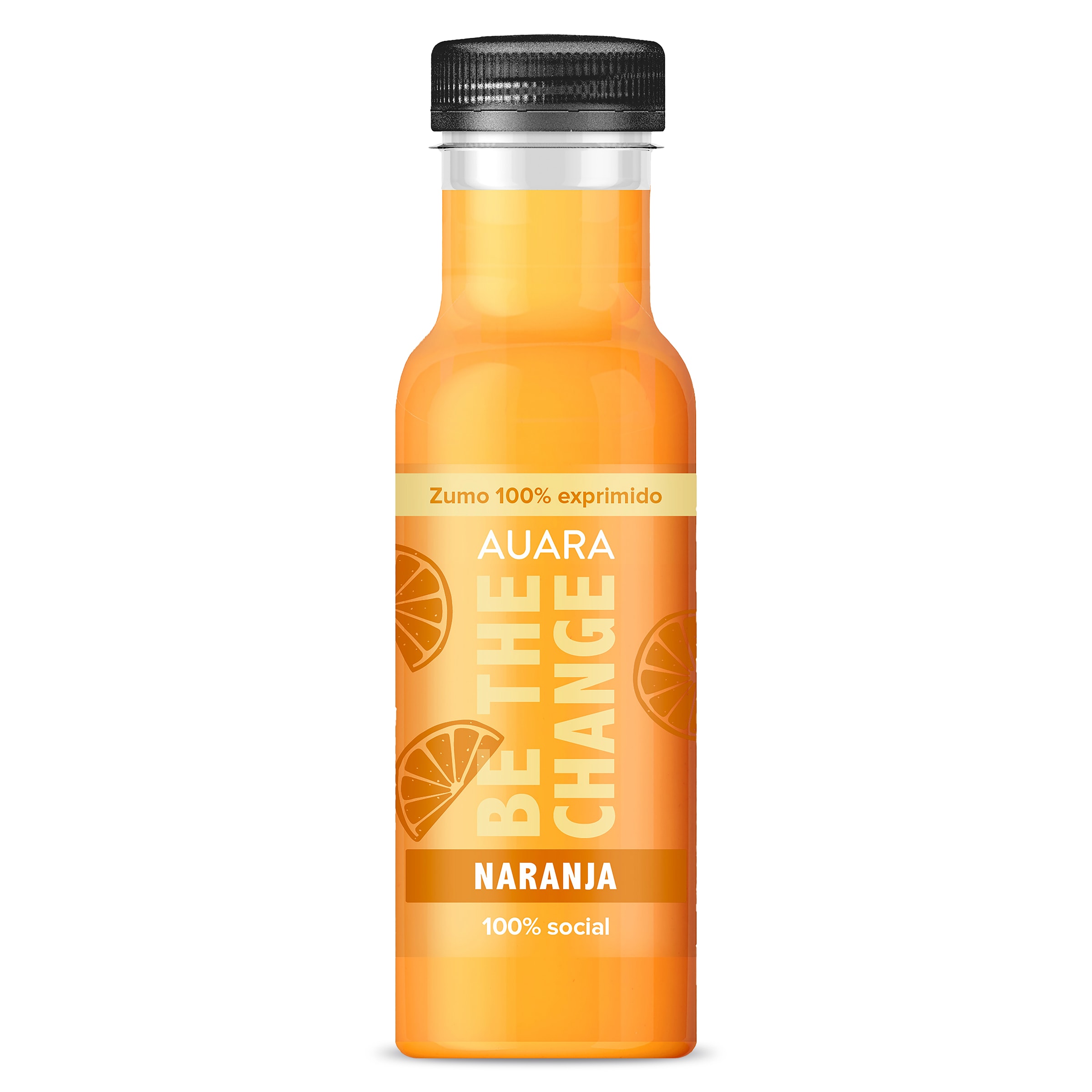 Zumo de naranja 100% exprimido Auara botella 33 cl