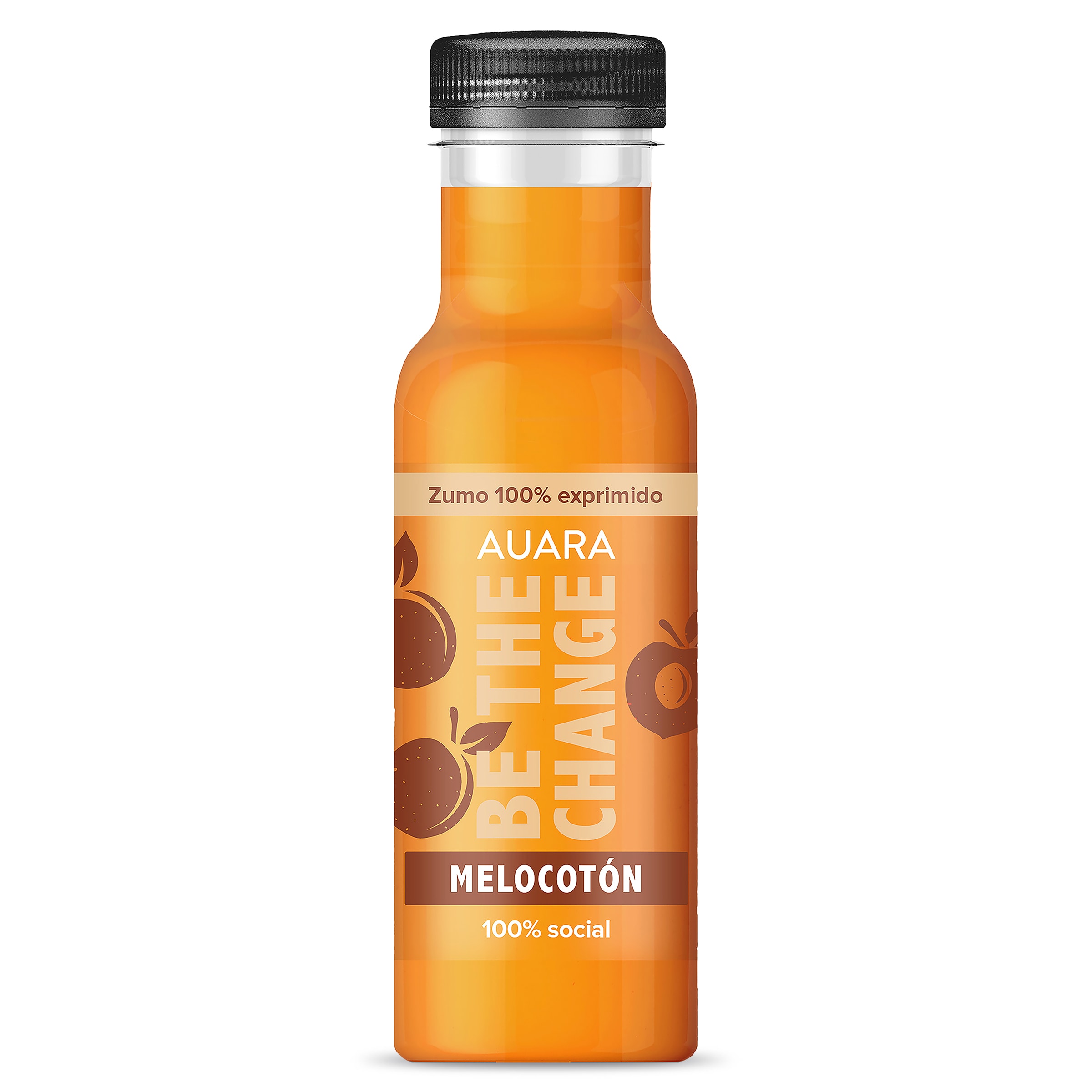 Zumo de melocotón 100% exprimido Auara botella 33 cl