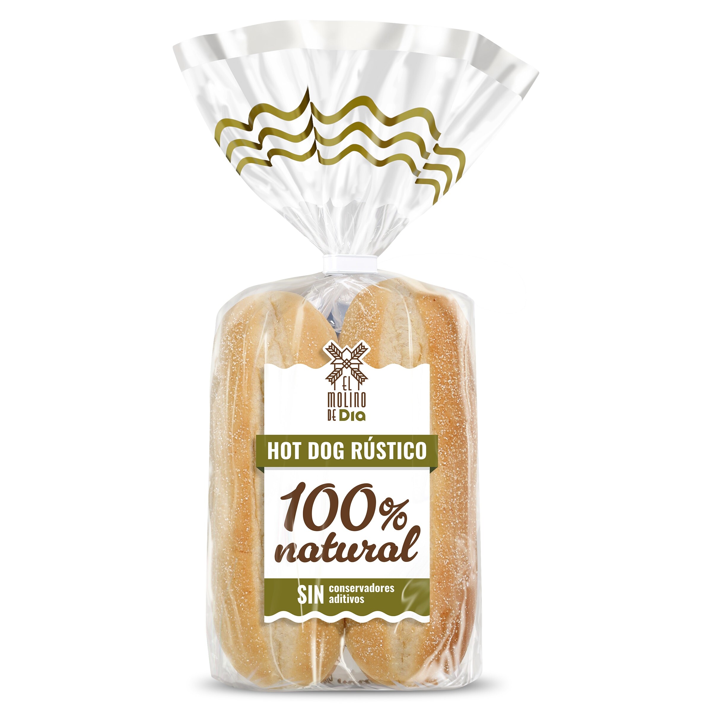 Panecillos para hot dog rústico El molino de Dia bolsa 220 g