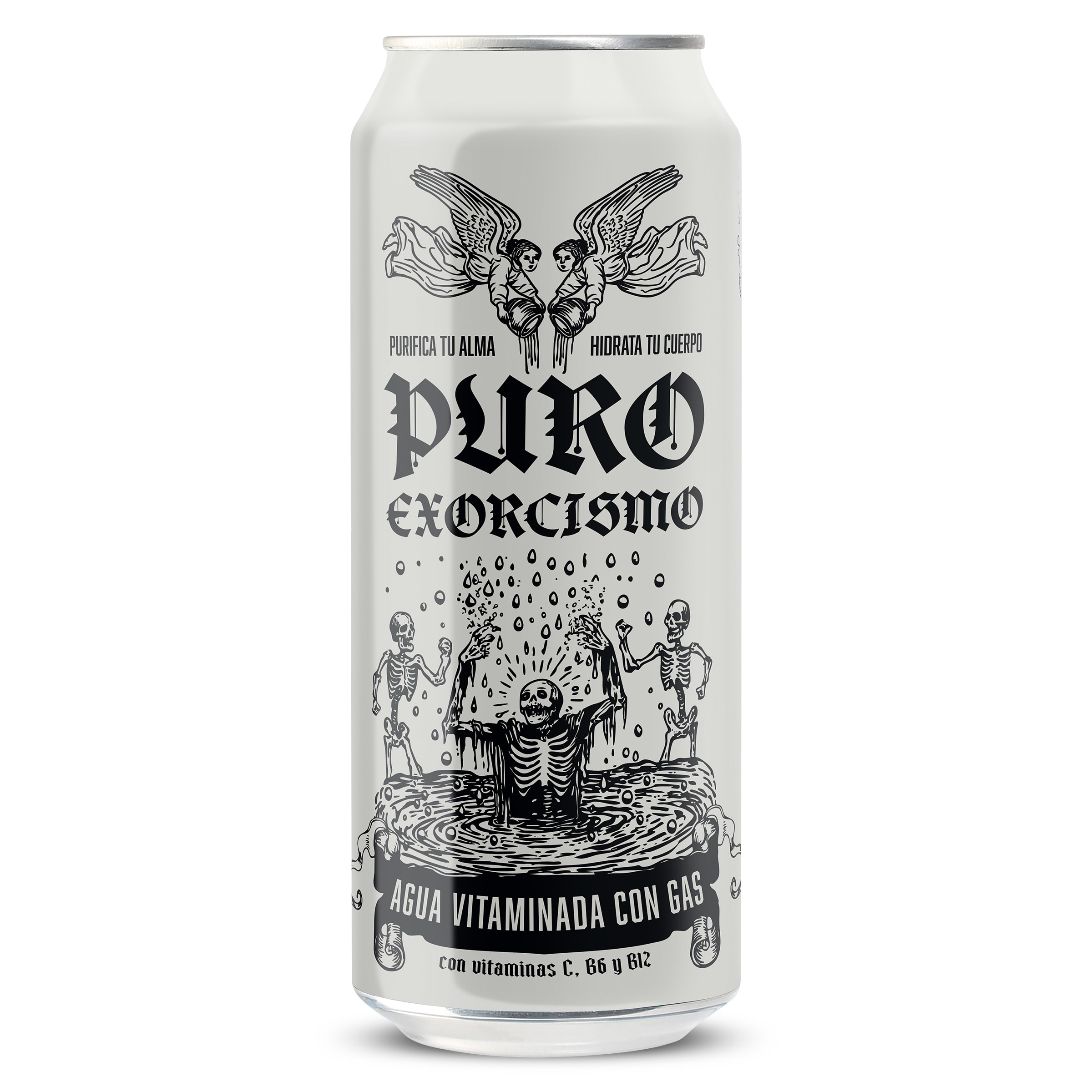 Agua con gas vitaminada Puro Exorcismo lata 50 cl