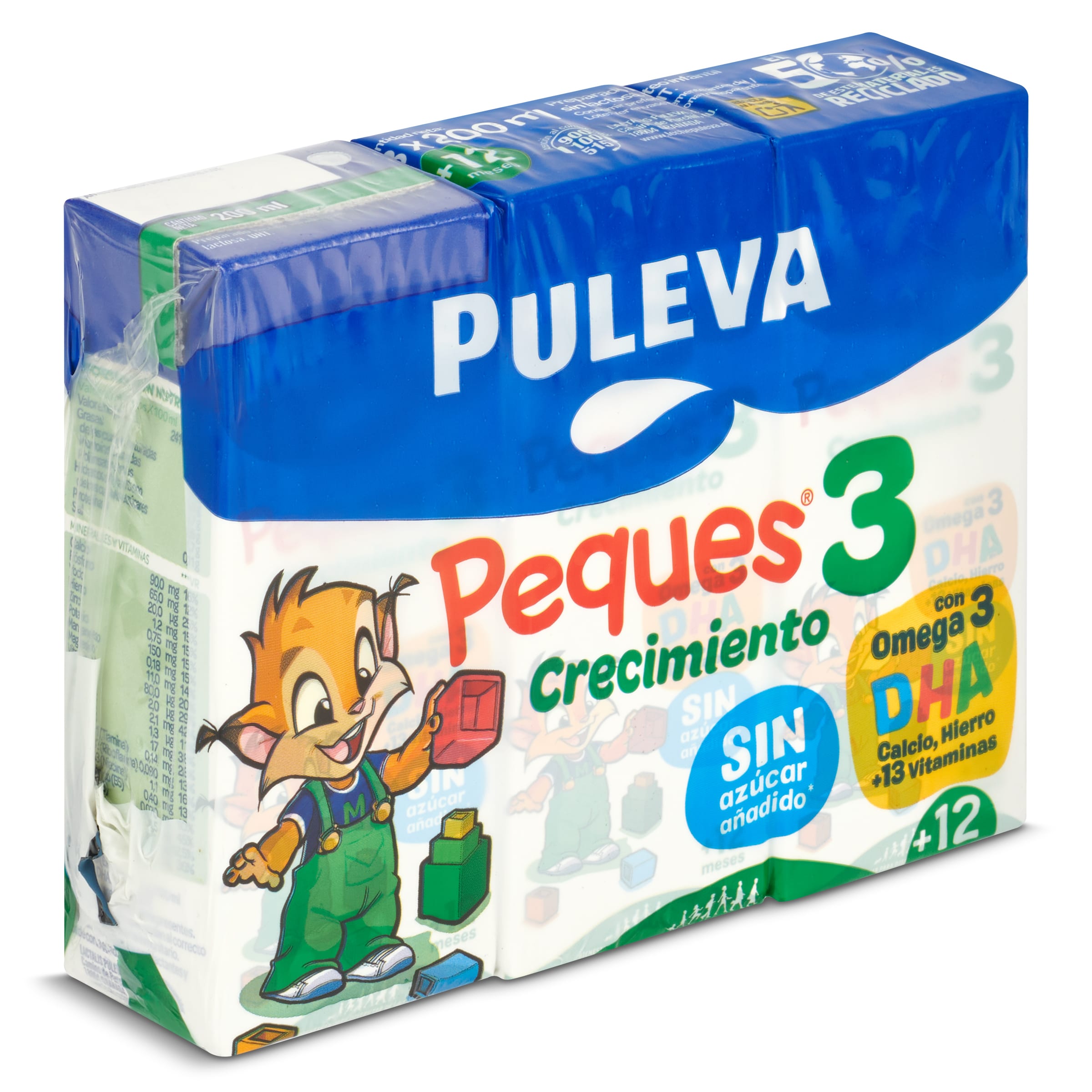 Bebida láctea peques3 de crecimiento Puleva brik 3 x 200 ml