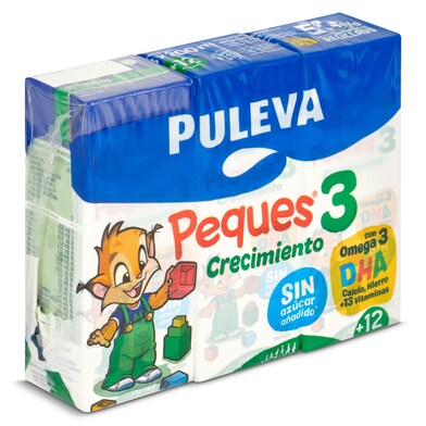 Bebida láctea infantil de crecimiento Peques 3 Puleva 3 x 200 ml-0 Bebida láctea infantil de crecimiento Peques 3 Puleva 3 x 200 ml-0