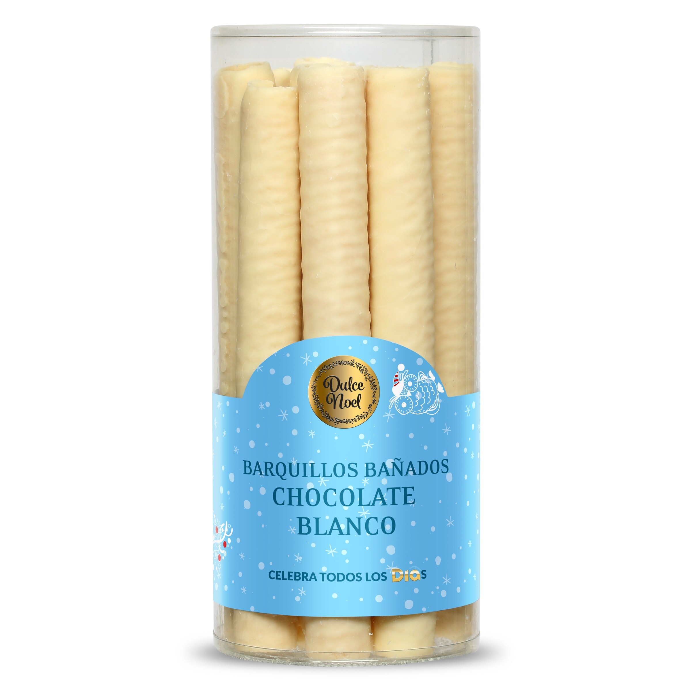 Barquillos cubiertos de chocolate blanco Dulce Noel Dia caja 200 g