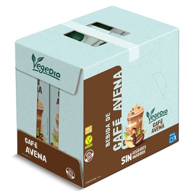 Bebida de avena con café Dia Vegedia pack 6 x 1 L-0 Bebida de avena con café Dia Vegedia pack 6 x 1 L-0