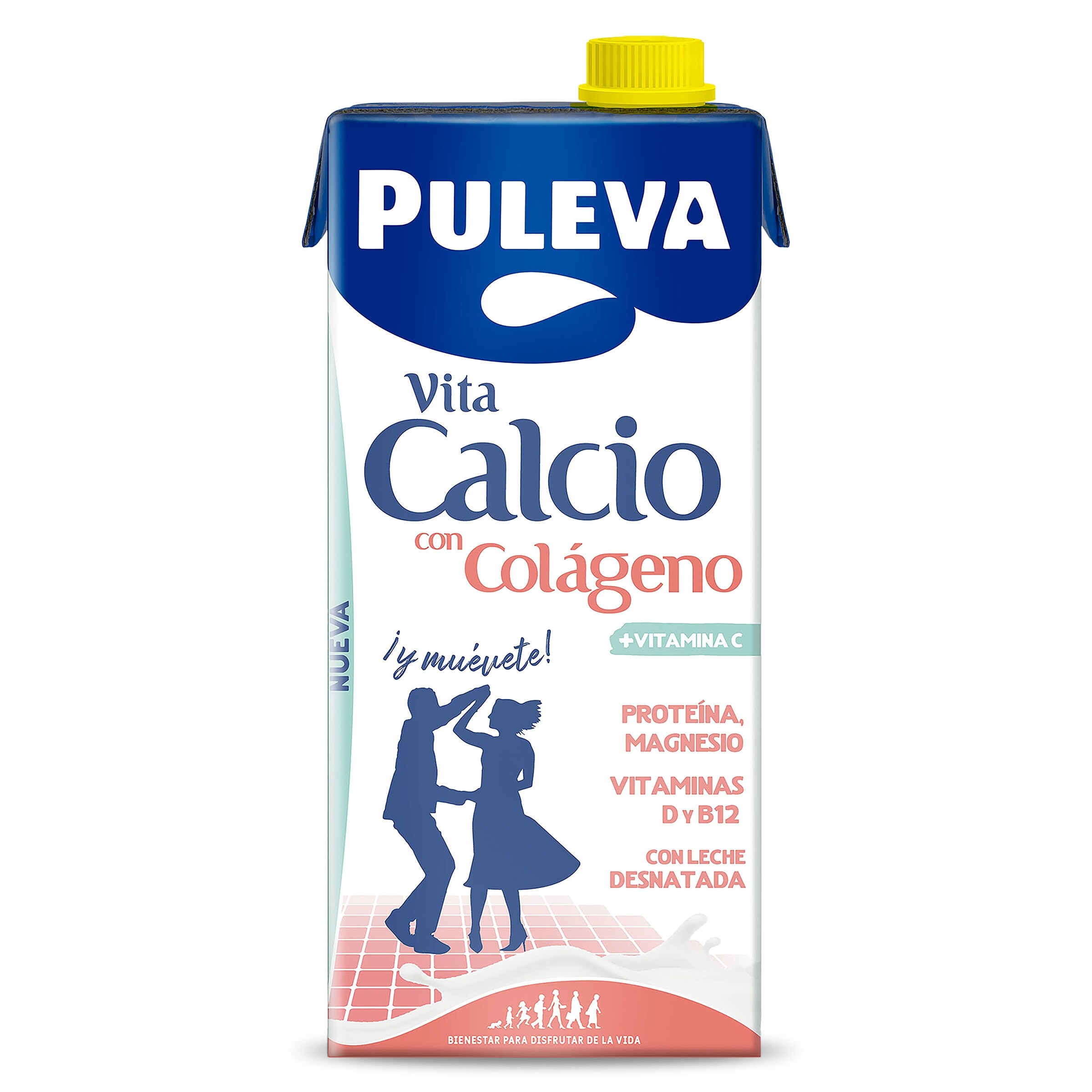 Bebida láctea desnatada con colágeno vita calcio Puleva brik 1 l