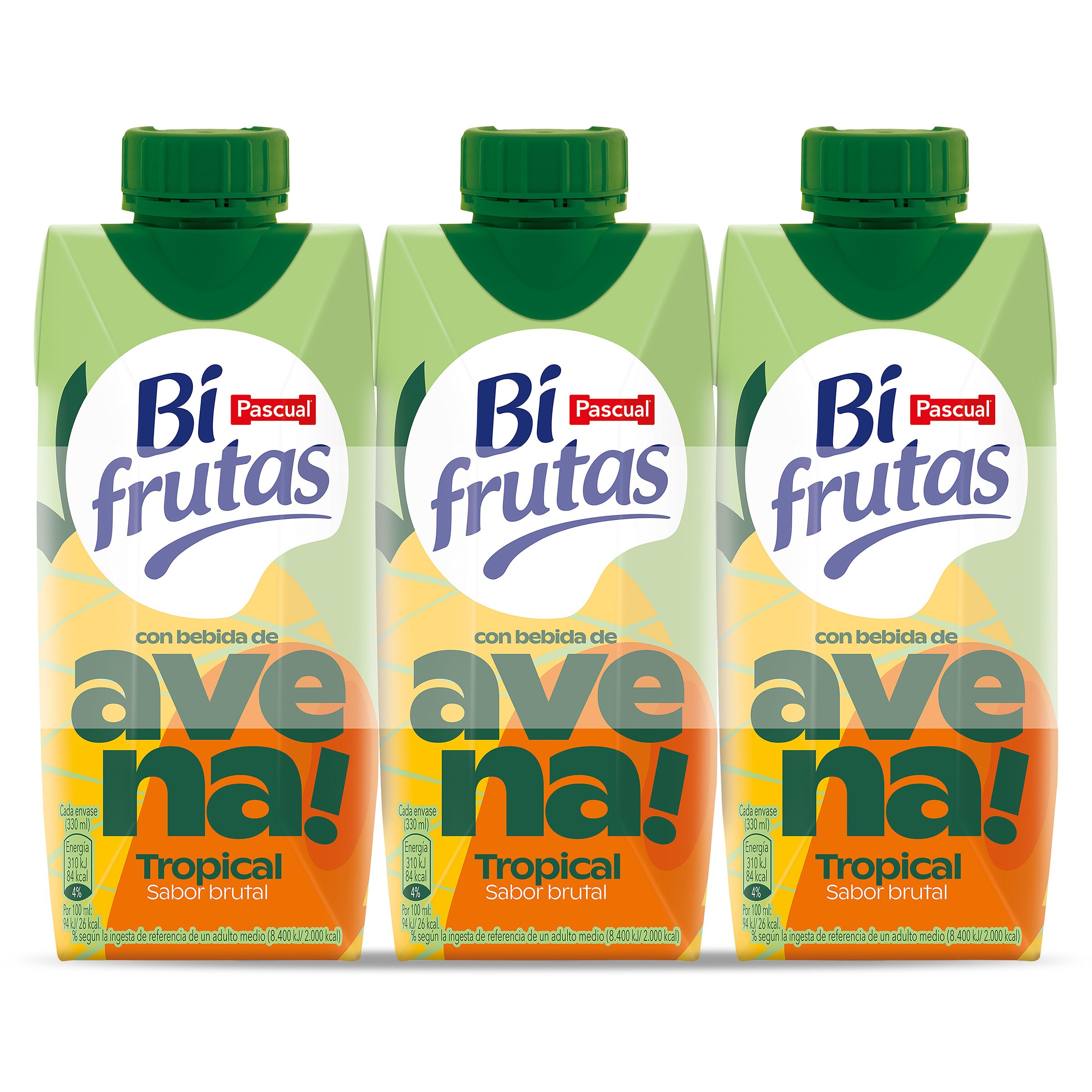 Bebida de frutas tropical con avena Pascual Bifrutas brik 3 x 330 ml