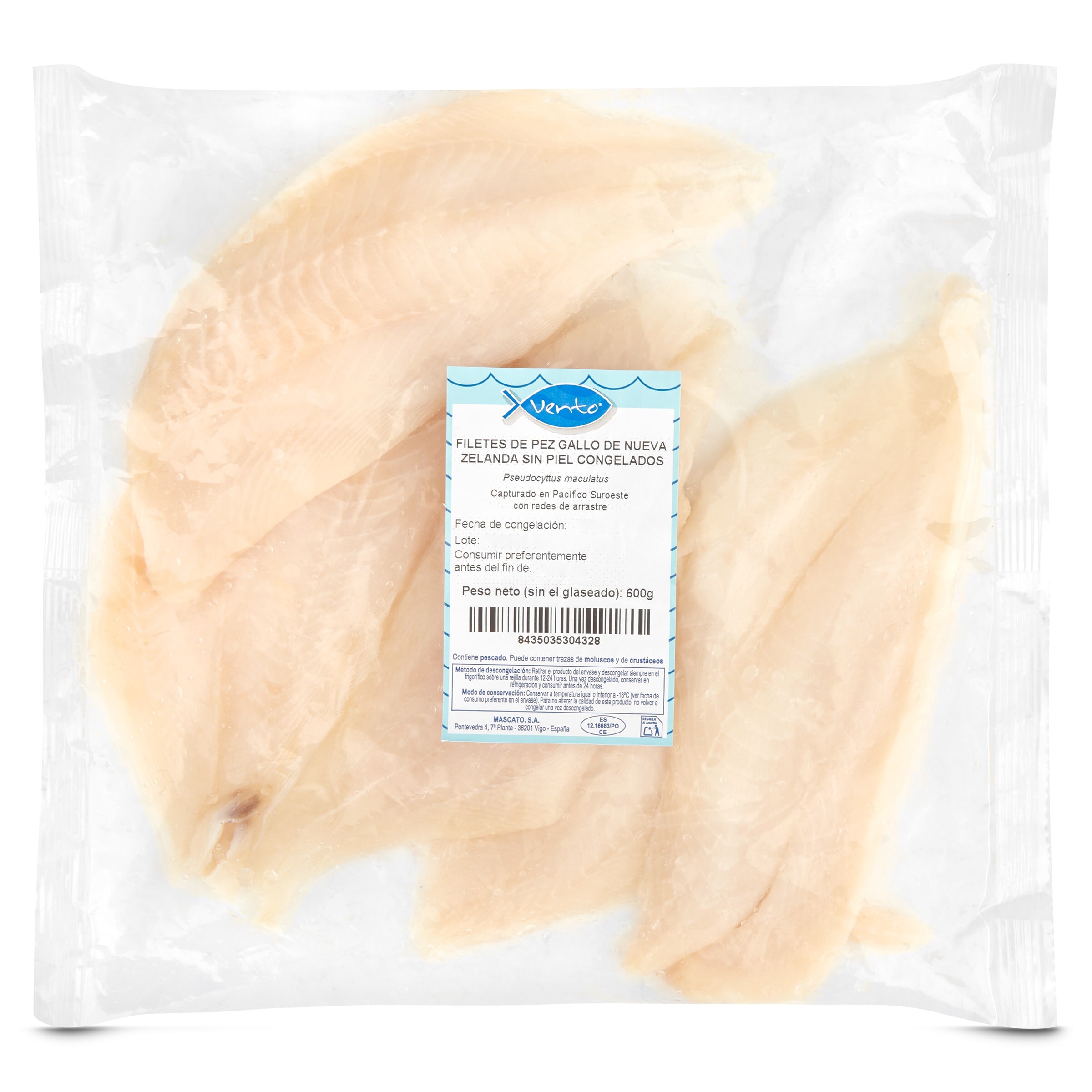 Filetes de pez gallo sin piel Vento bolsa 500 g