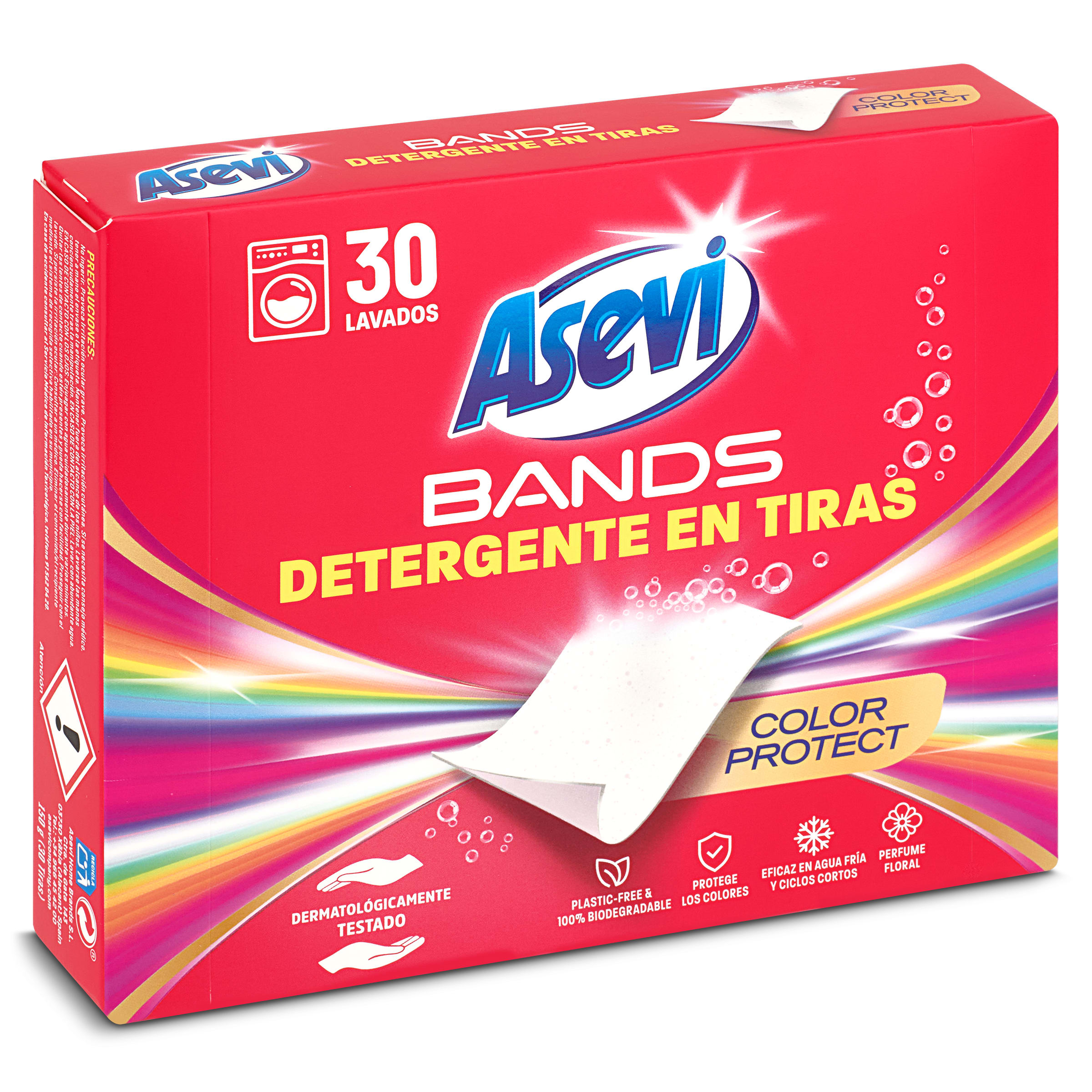Detergente en tiras color protect Asevi caja 30 lavados