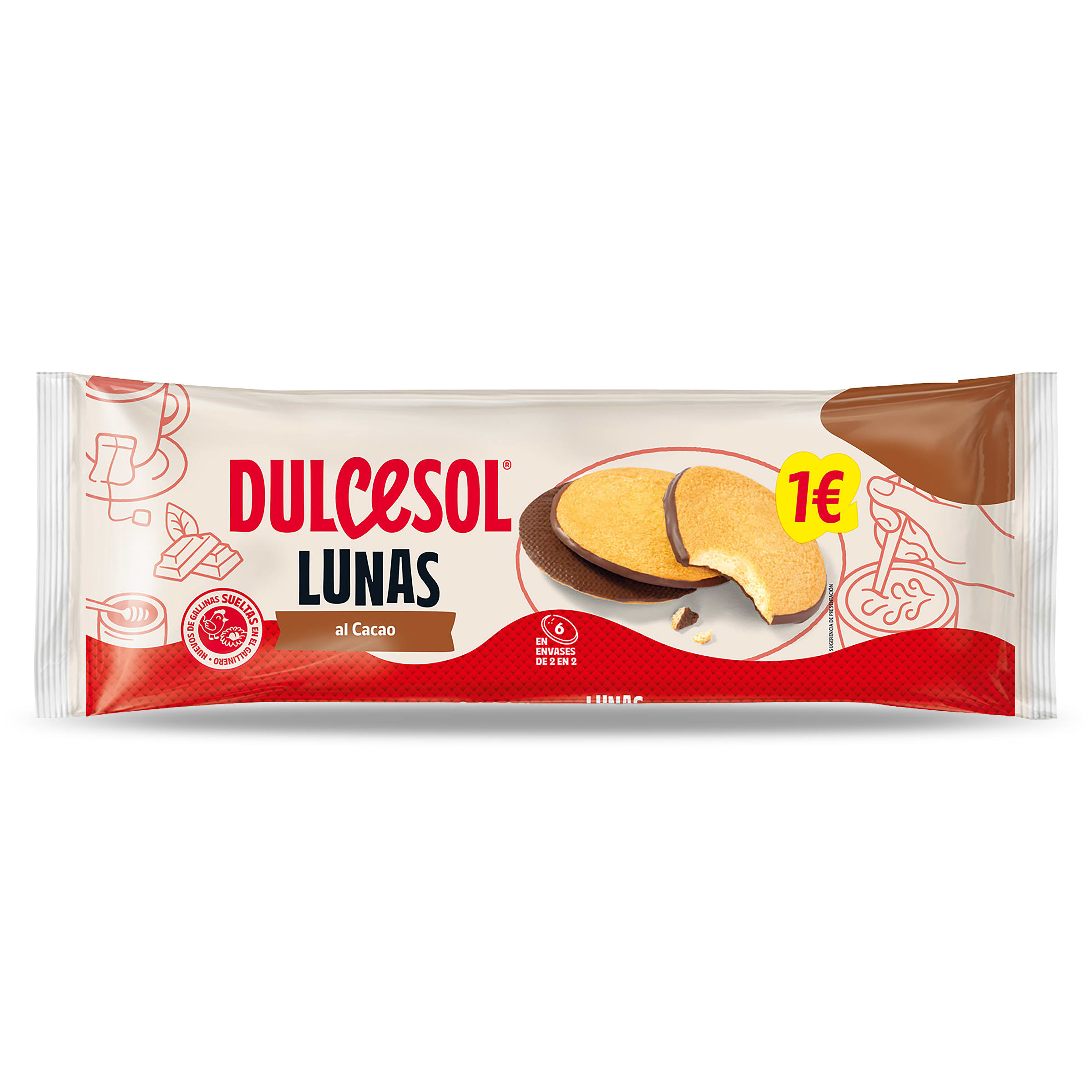Lunas al cacao Dulcesol bolsa 90 g
