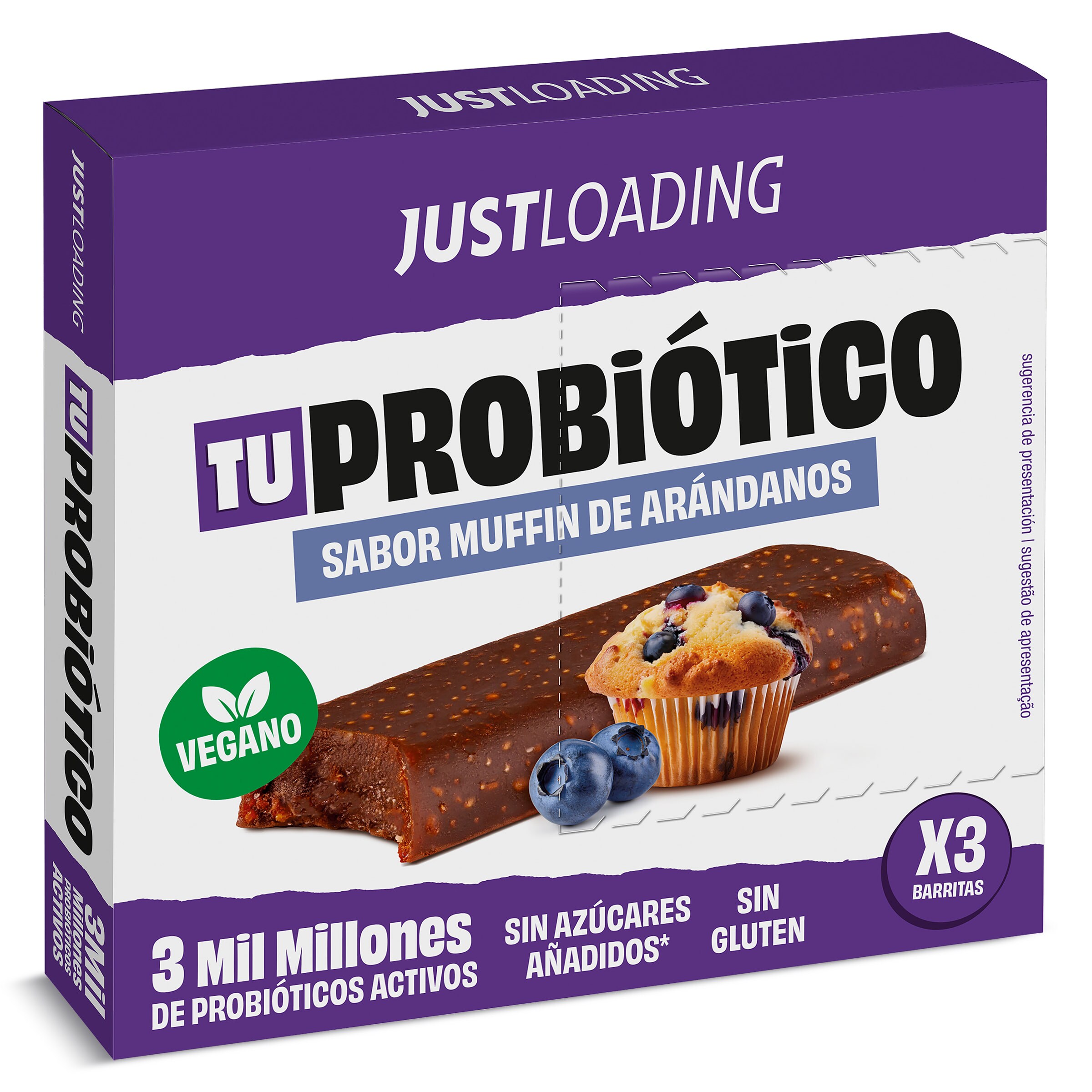 Barritas energéticas sabor muffin de arándanos con probióticos Just loading caja 105 g