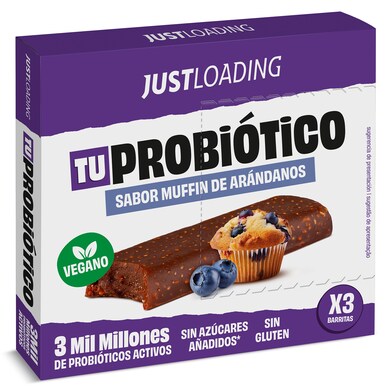 Barritas energéticas sabor muffin de arándanos con probióticos Just loading caja 105 g-0 Barritas energéticas sabor muffin de arándanos con probióticos Just loading caja 105 g-0