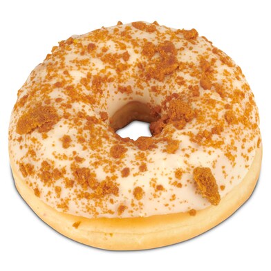 Rosquilla rellena de crema Biscoff cubierta de chocolate blanco y galleta 76 g-0 Rosquilla rellena de crema Biscoff cubierta de chocolate blanco y galleta 76 g-0