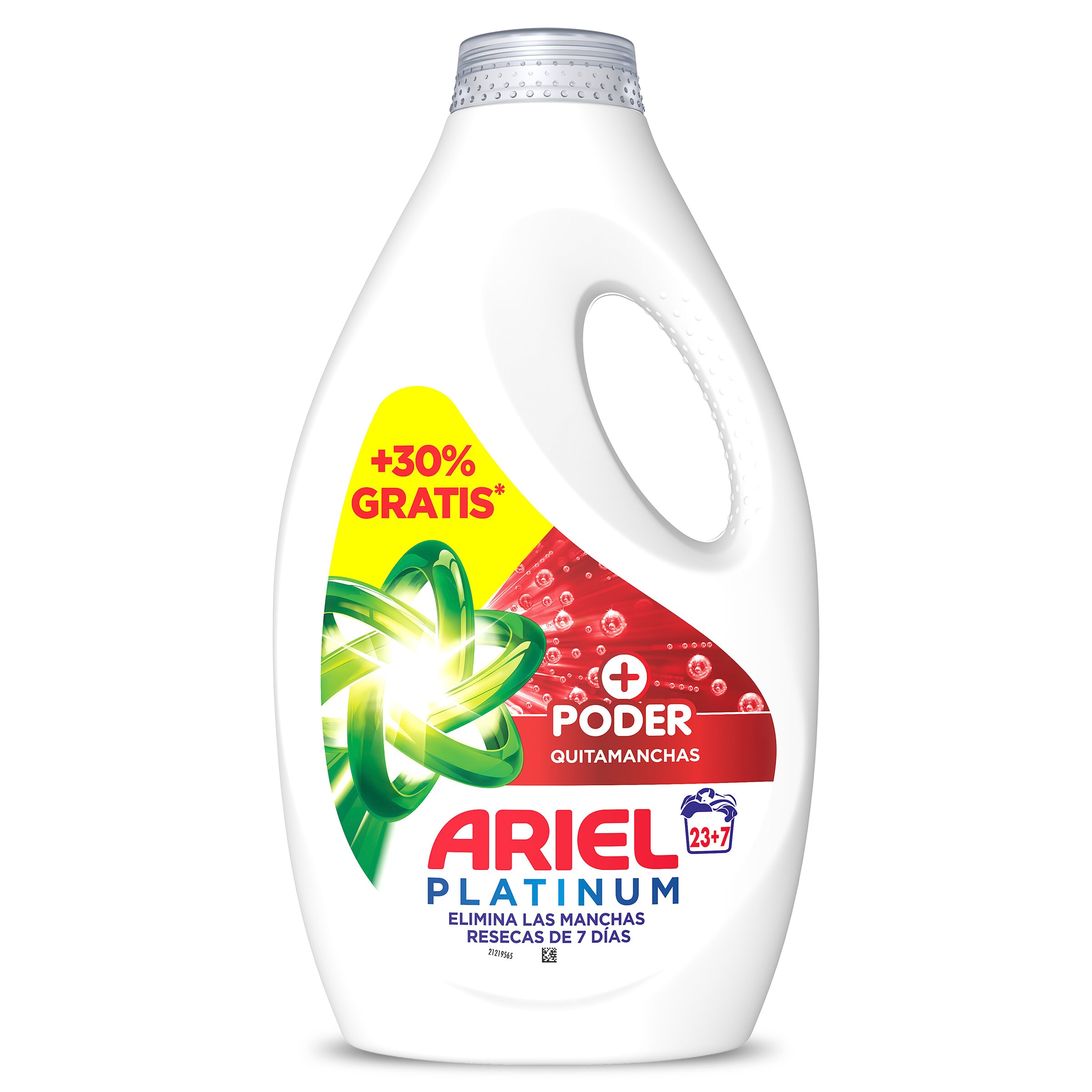 Detergente máquina líquido quitamanchas Ariel botella 30 lavados