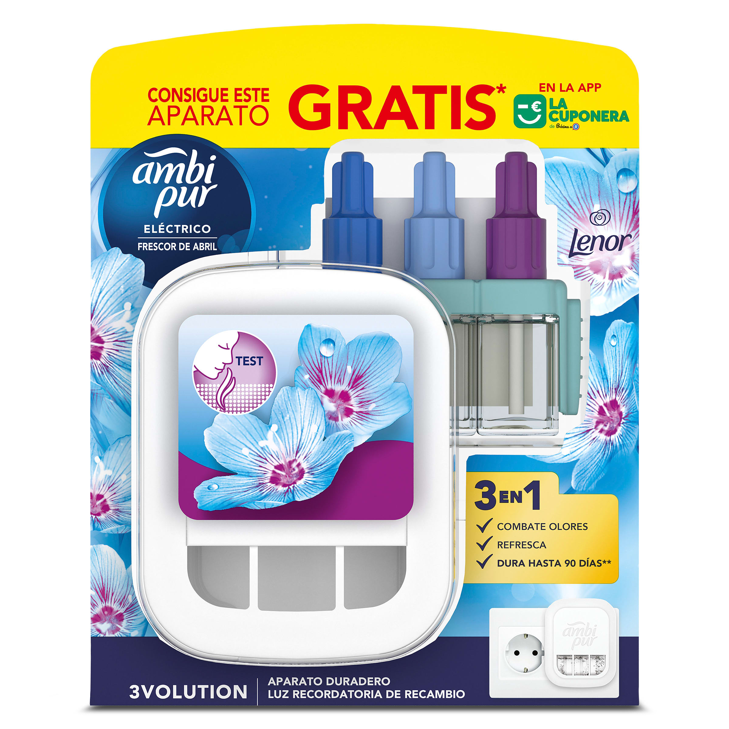 Ambientador eléctrico frescor de abril aparato + recambio Ambipur blister 1 unidad