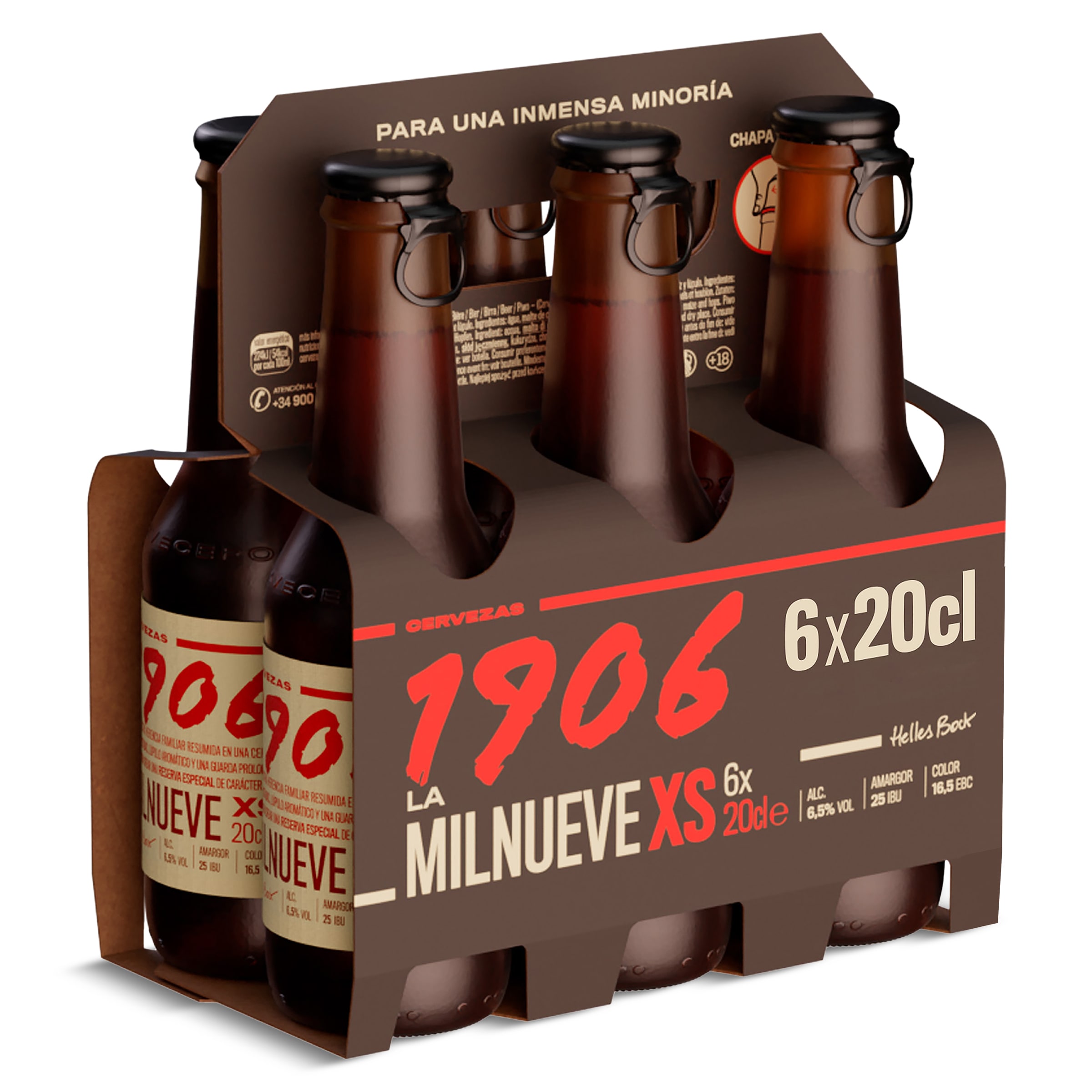 Cerveza reserva especial XS 1906 botella 6 x 20 cl