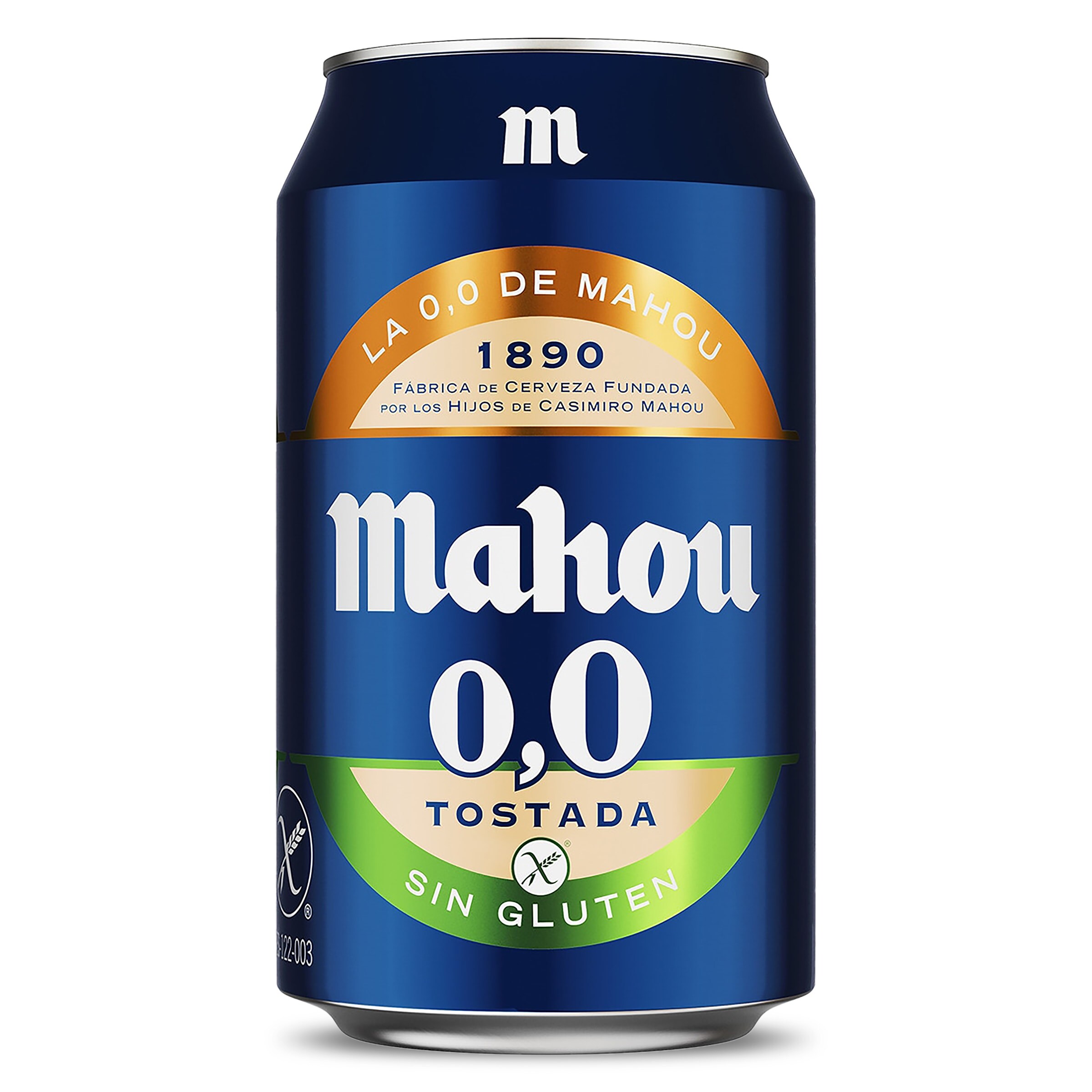 Cerveza tostada 0,0% alcohol sin gluten Mahou lata 33 cl